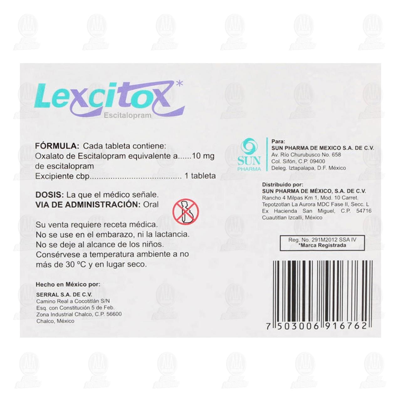 Lexcitox 10 mg, 14 Tabletas. image number 2