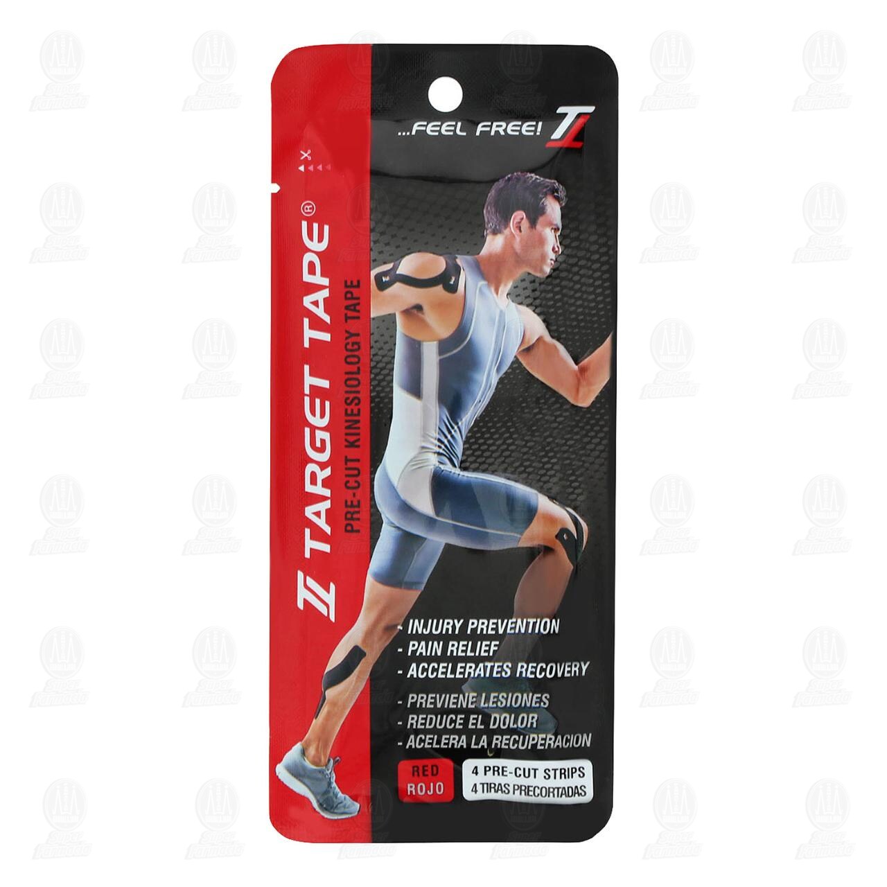 Venda Kinesiol&oacute;gica Color Rojo, 4 pzas. image number 0