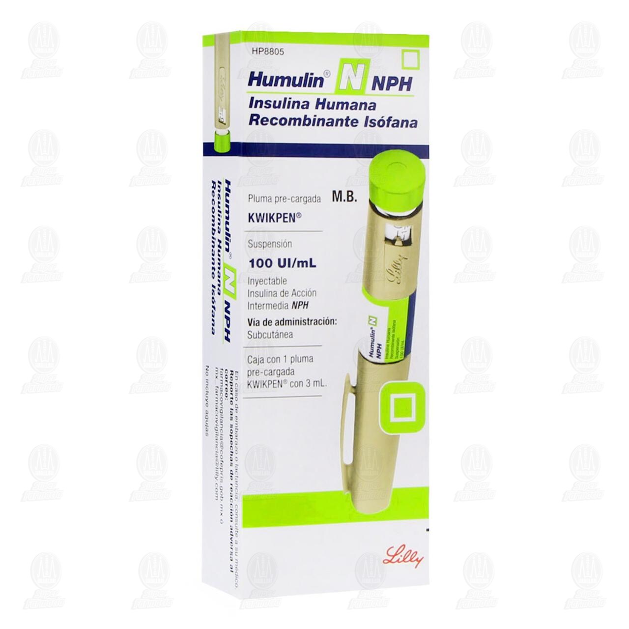 Humulin N NPH Kwikpen 100UI/ml Suspensi&oacute;n Inyectable Pluma Precargada, 3 ml. image number 0