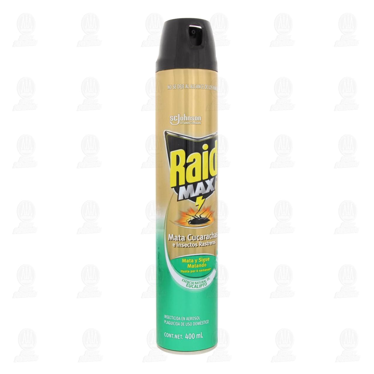 Imagen para Insecticida Raid Max Mata Cucarachas e Insectos Rastreros en Aerosol con Esencia de Eucalipto Uso Doméstico, 400 ml.