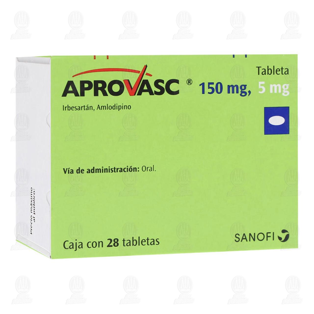 Aprovasc 150mg/5mg, 28 Tabletas.