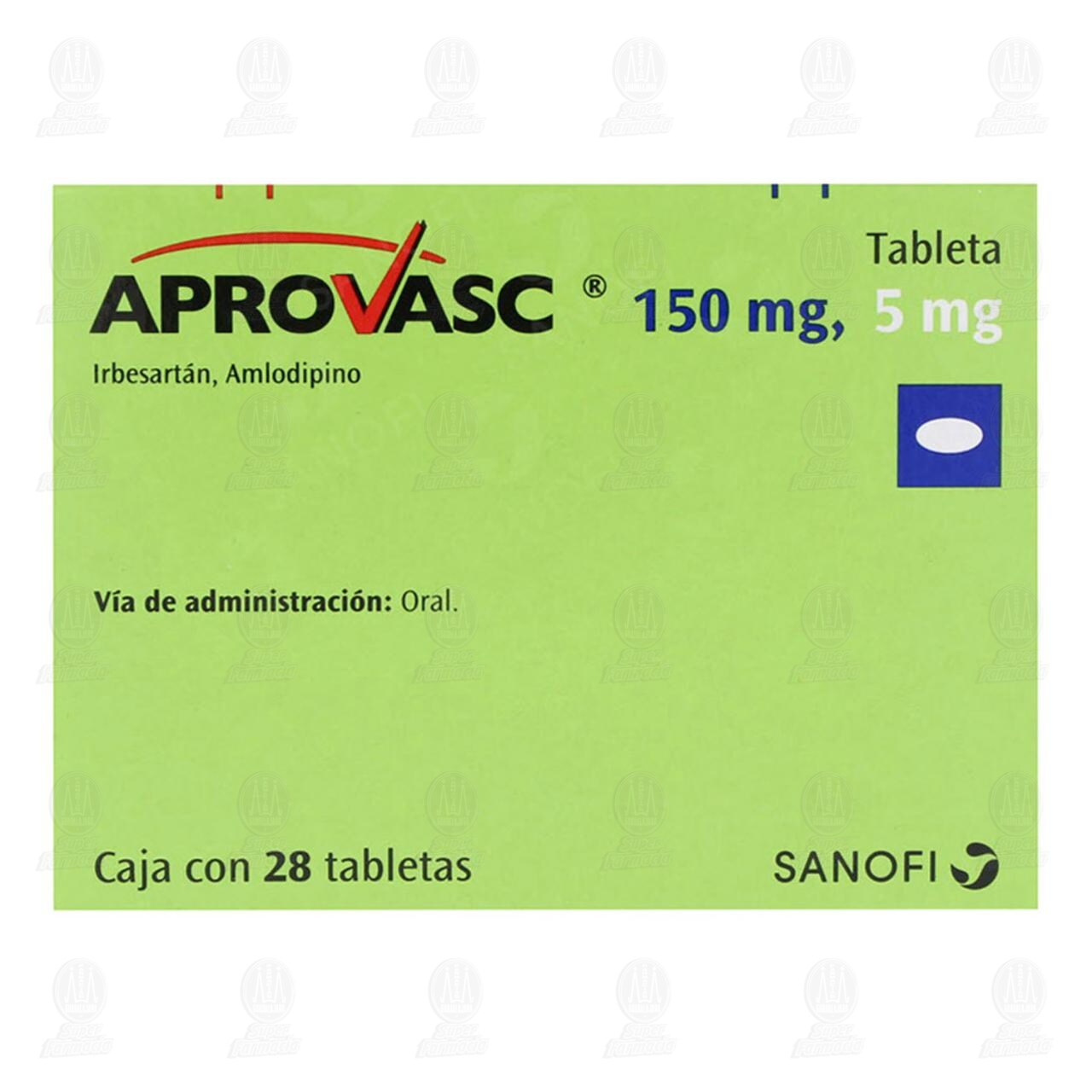 Aprovasc 150mg/5mg, 28 Tabletas. image number 1