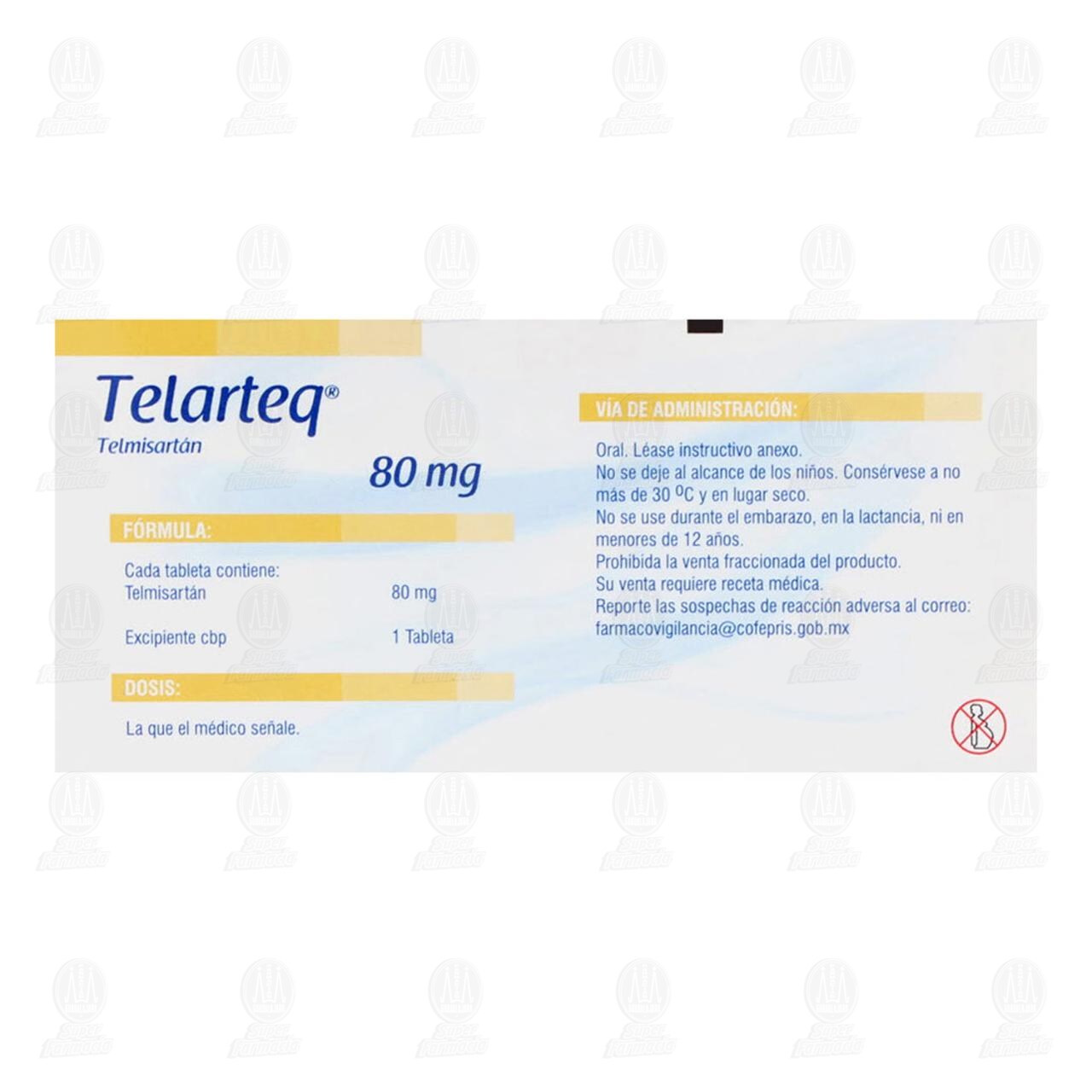 Telarteq 80 mg, 30 Tabletas. image number 2