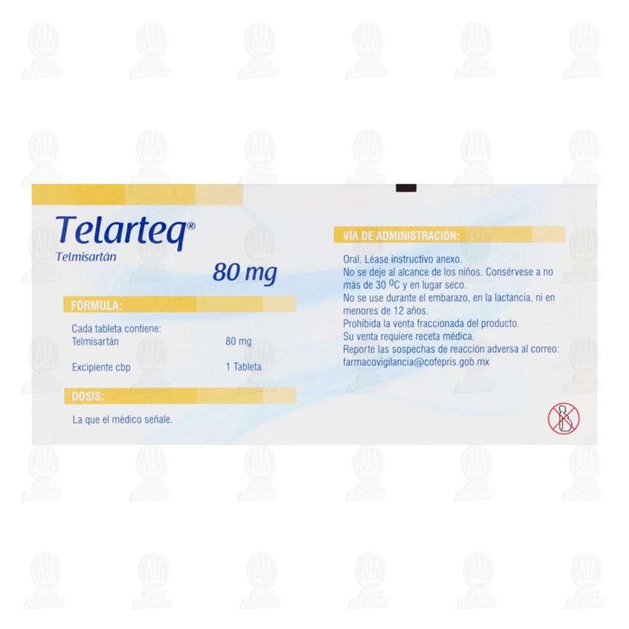Telarteq 80 mg, 30 Tabletas. image number 2