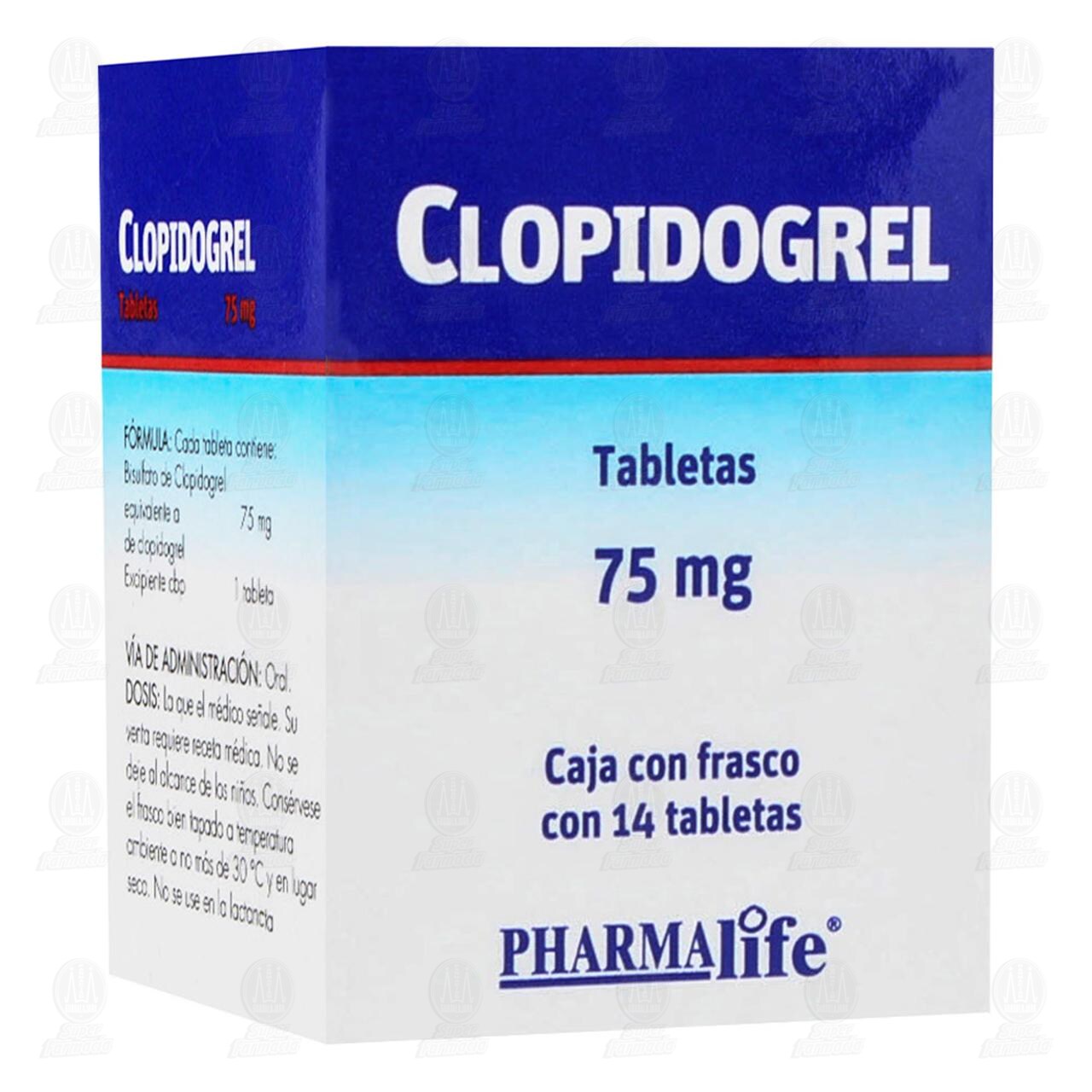 Clopidogrel 75 mg, 14 Tabletas Pharmalife. image number 0