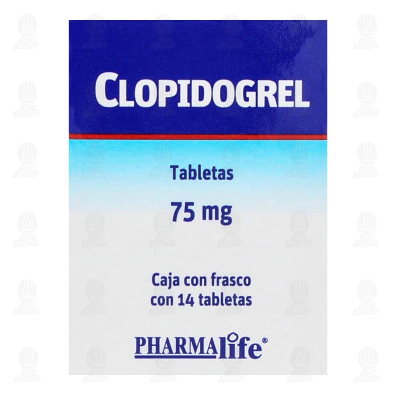 Clopidogrel 75 mg, 14 Tabletas Pharmalife. image number 1