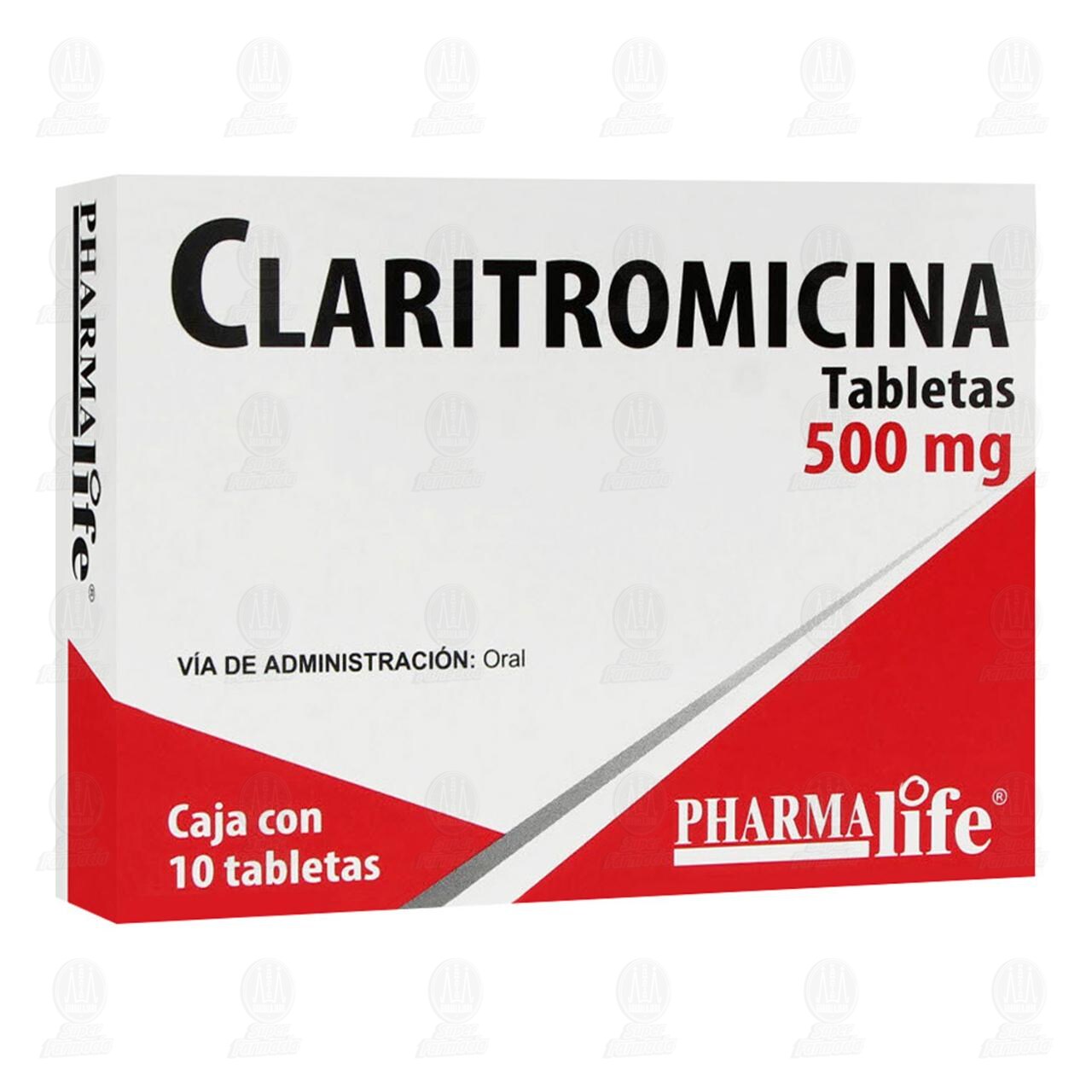 Claritromicina 500 mg, 10 Tabletas Pharmalife. image number 0