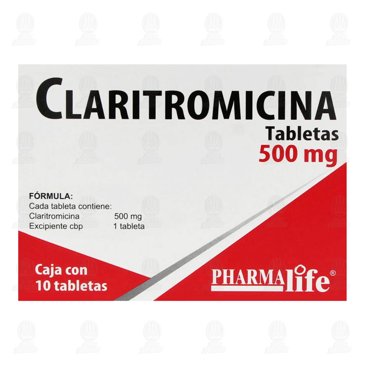 Claritromicina 500 mg, 10 Tabletas Pharmalife. image number 2