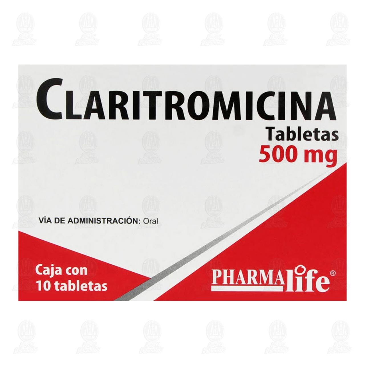 Claritromicina 500 mg, 10 Tabletas Pharmalife. image number 1