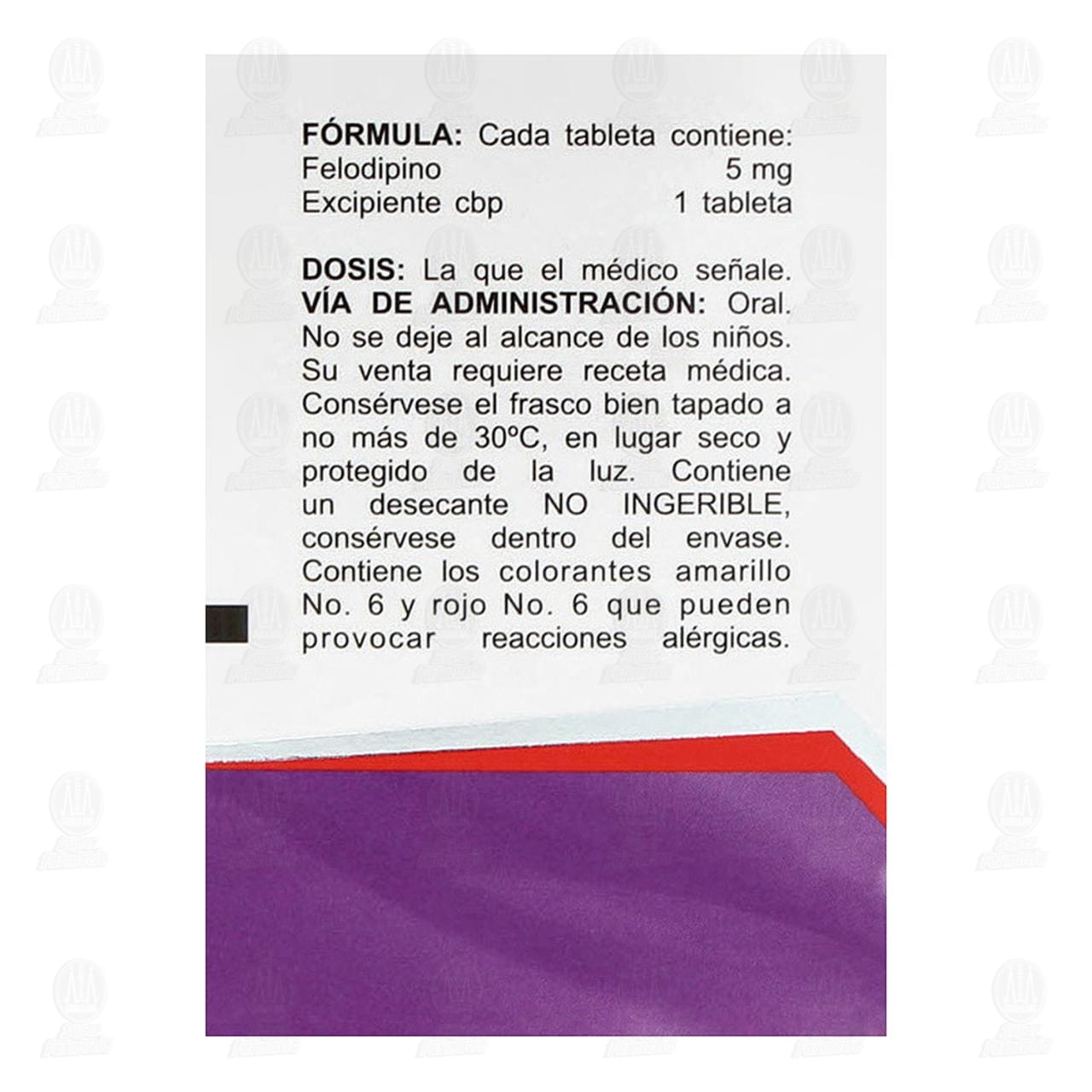 Felodipino 5 mg, 20 Tabletas Pharmalife. image number 2