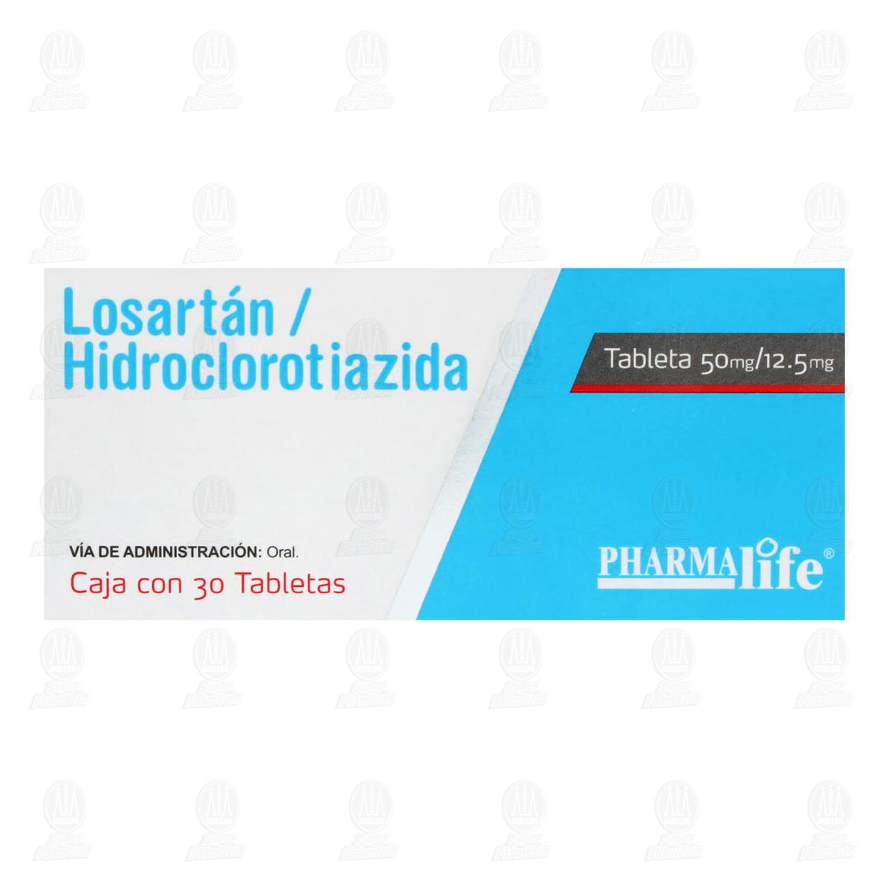 Losartán, Hidroclorotiazida 50mg/12.5mg, 30 Tabletas Pharmalife. image number 1