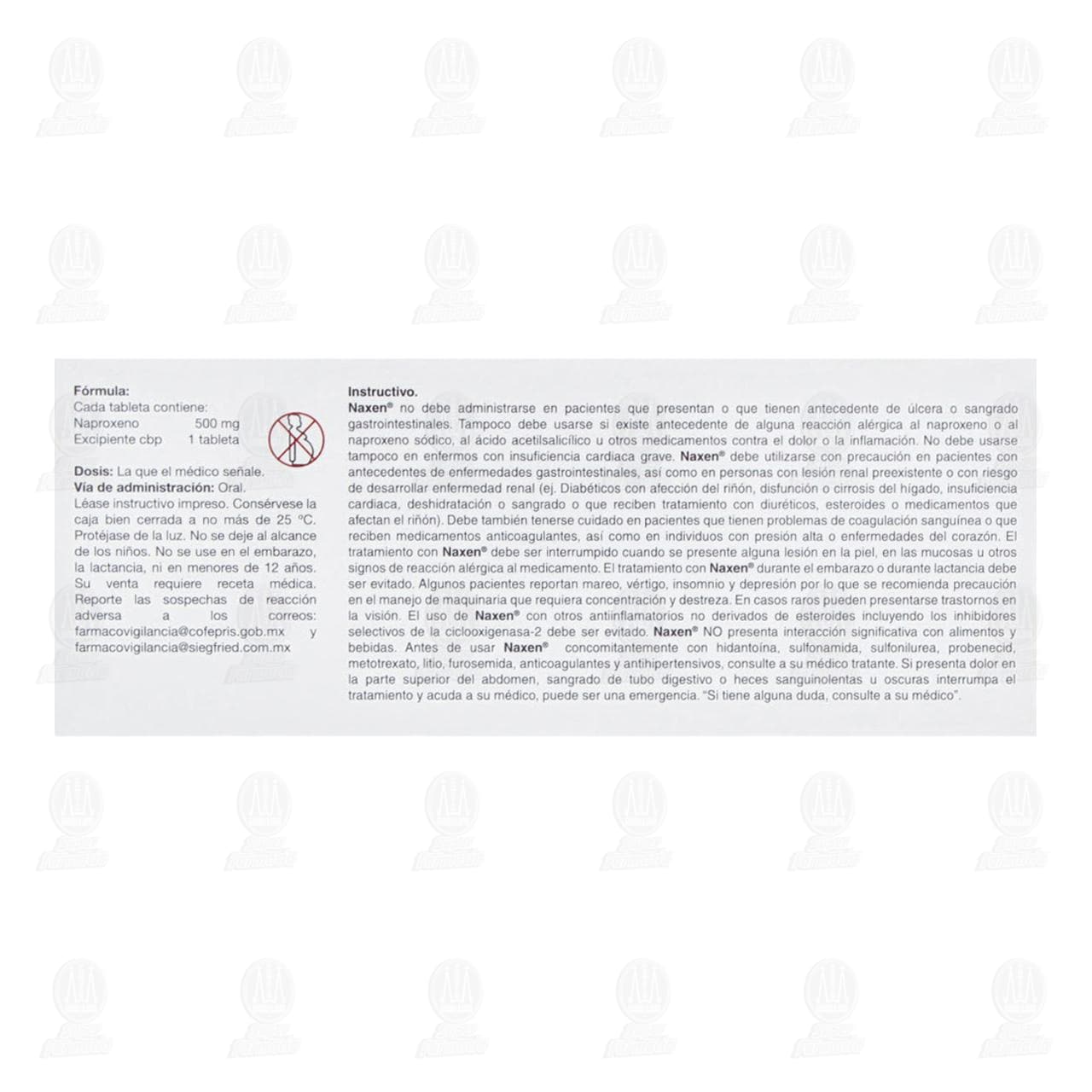 Naxen 500 mg, 15 Tabletas. image number 2