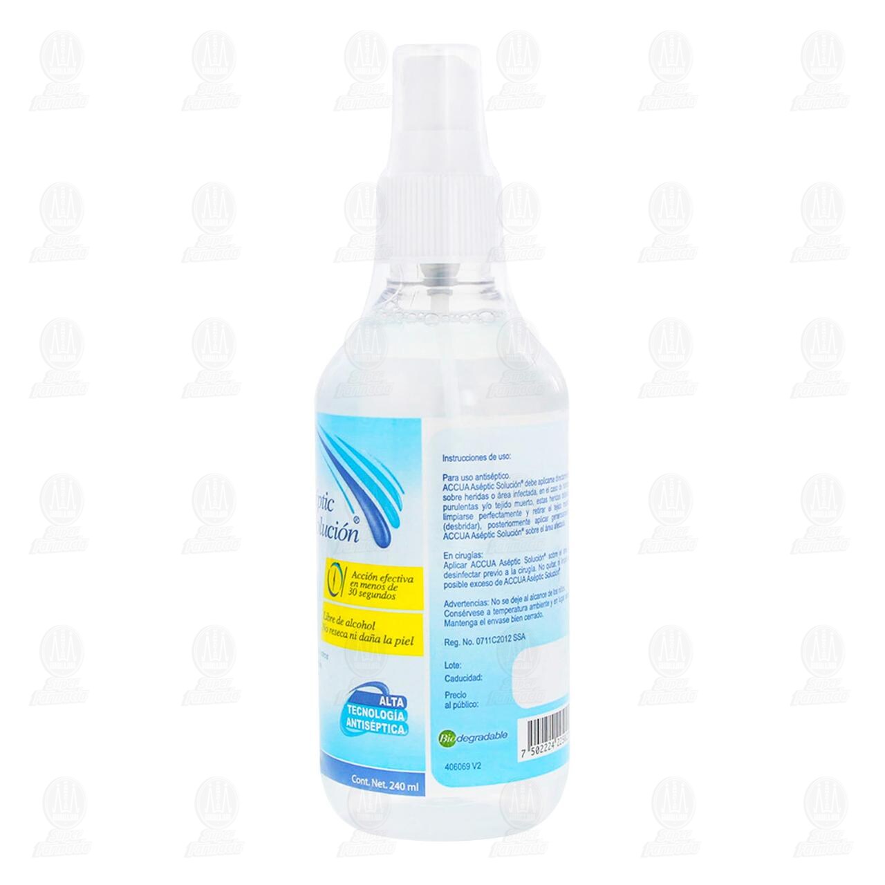 Soluci&oacute;n Desinfectante Accua As&eacute;ptic Antis&eacute;ptica, Esterilizante y Sanitizante, 240 ml. image number 2