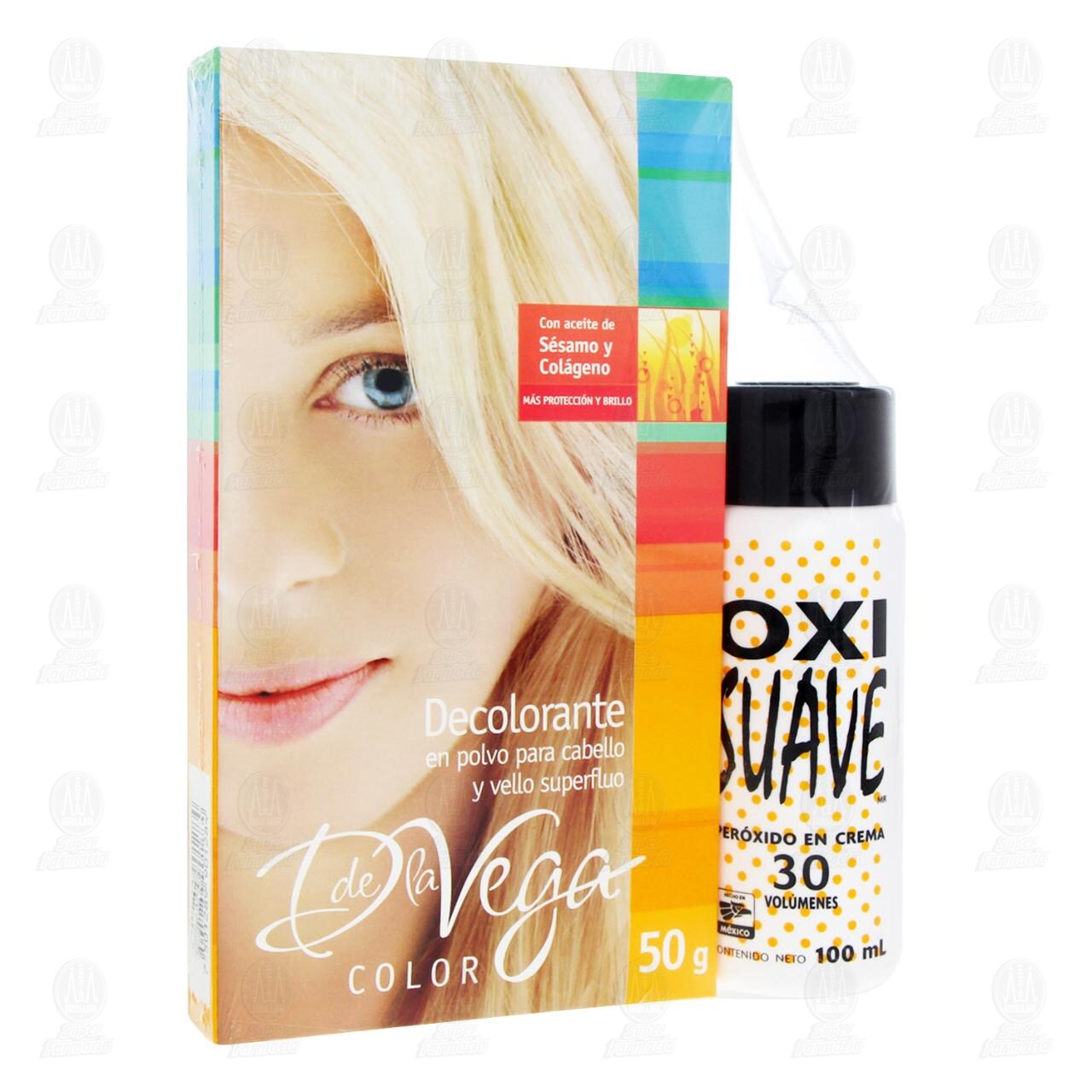 Decolorante en Polvo D de la Vega para Cabello y Vello con Per&oacute;xido en Crema, 2 pzas. image number 0