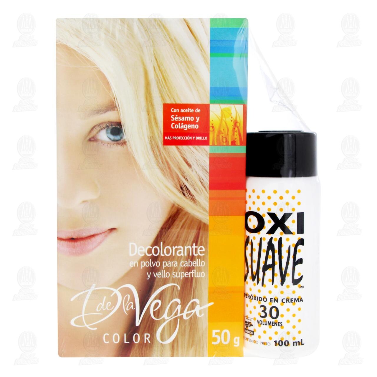 Decolorante en Polvo D de la Vega para Cabello y Vello con Per&oacute;xido en Crema, 2 pzas. image number 1