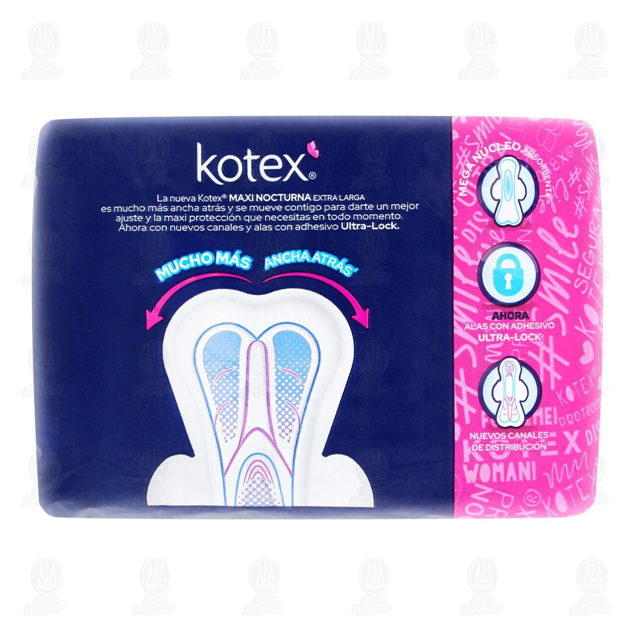 Toallas Femeninas Kotex Maxi Nocturna Extra Larga con Alas, 10 pzas. image number 2