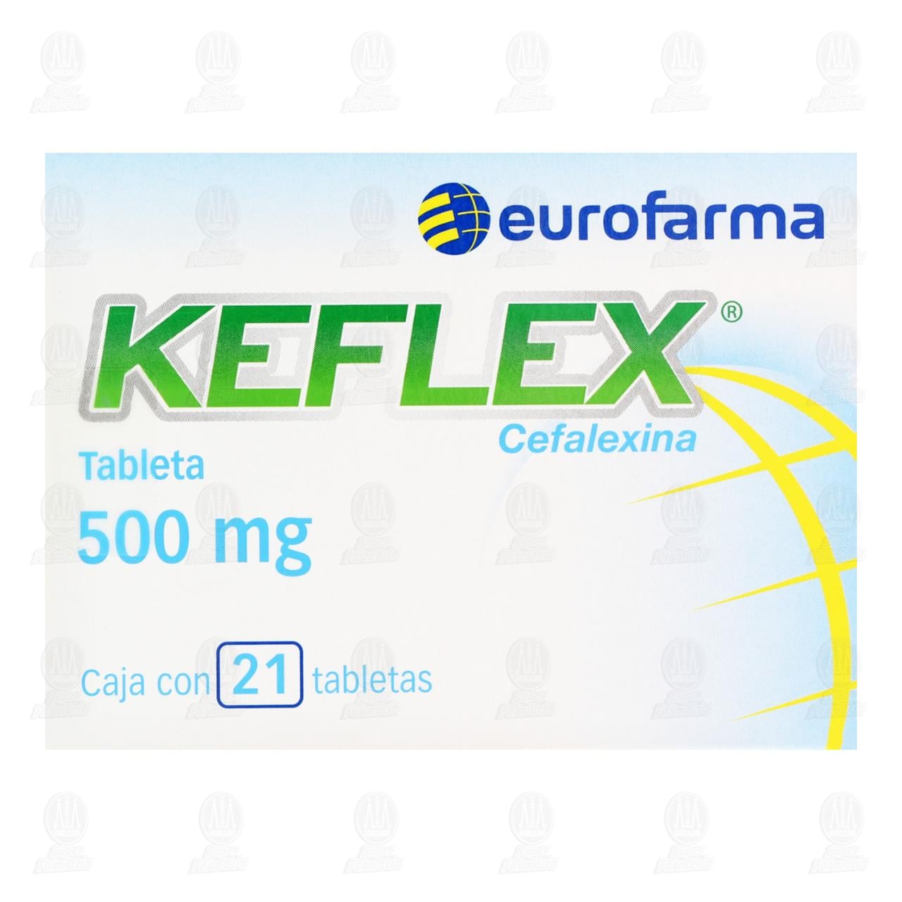 Keflex 500 mg, 21 Tabletas. image number 1
