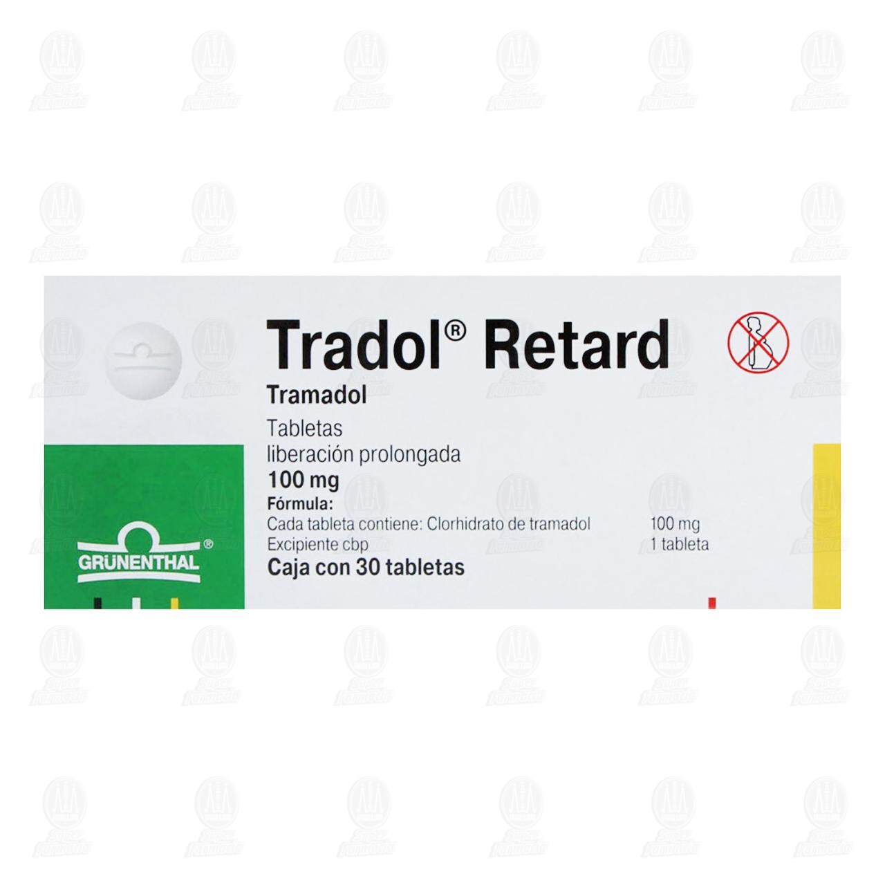 Tradol Retard 100 mg, 30 Tabletas. image number 1