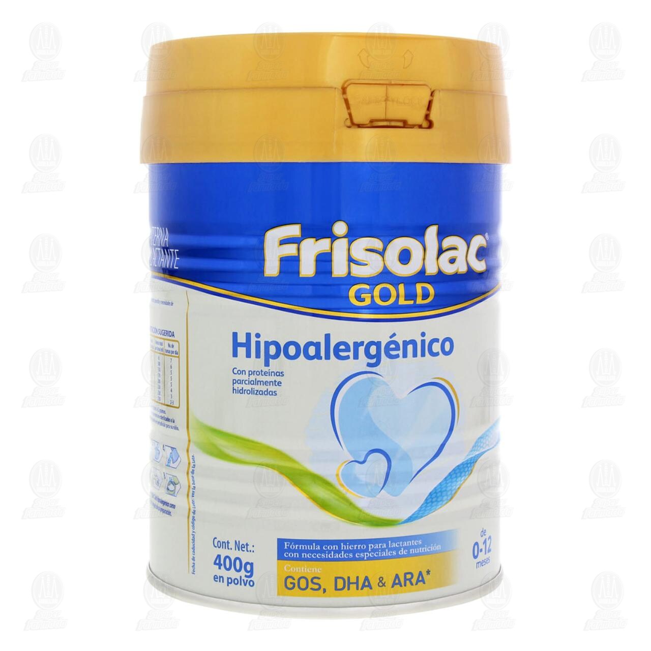 Fórmula Infantil Frisolac Gold Hipoalergénico en Polvo (Edad 0-12 Meses), 400 gr.