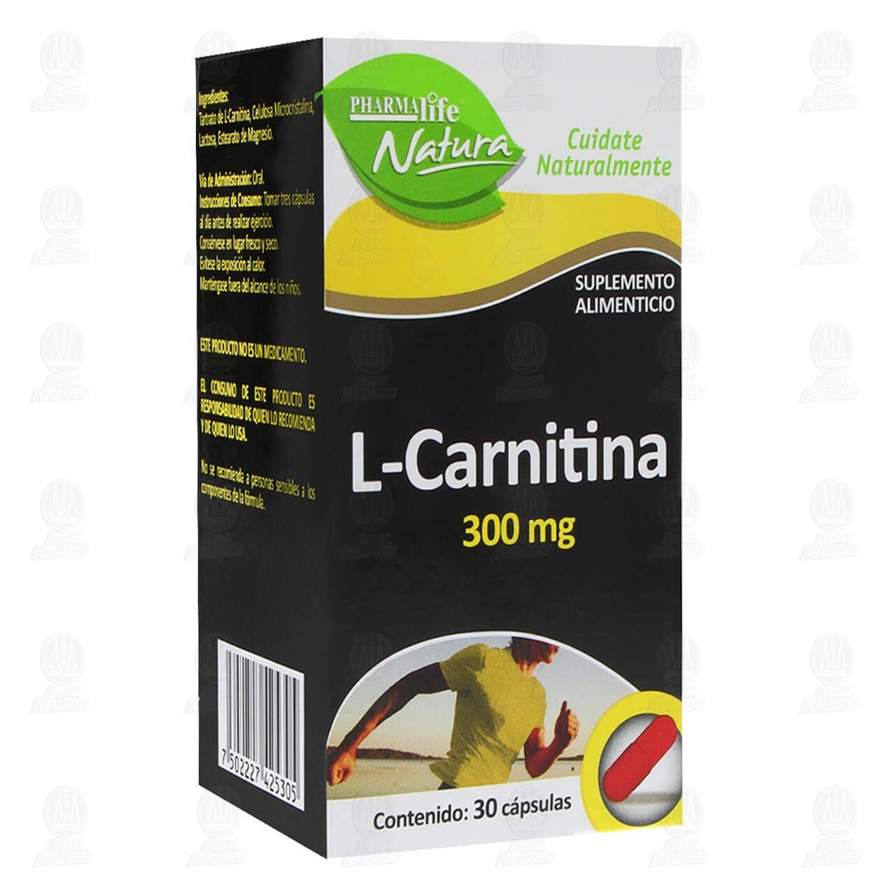 L-Carnitina 300 mg, 30 C&aacute;psulas Pharmalife Natura.