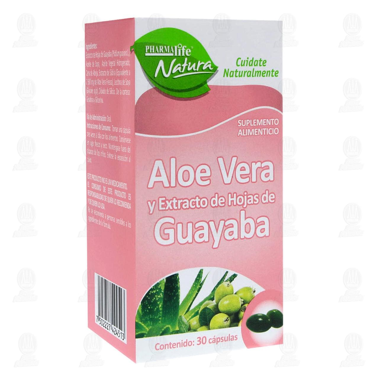 Aloe Vera y Extracto de Hojas de Guayaba, 30 C&aacute;psulas Pharmalife Natura. image number 0