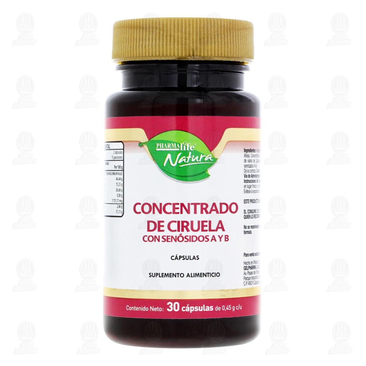 Concentrado de Ciruela con Sen&oacute;sidos A y B, 30 C&aacute;psulas Pharmalife Natura. image number 1
