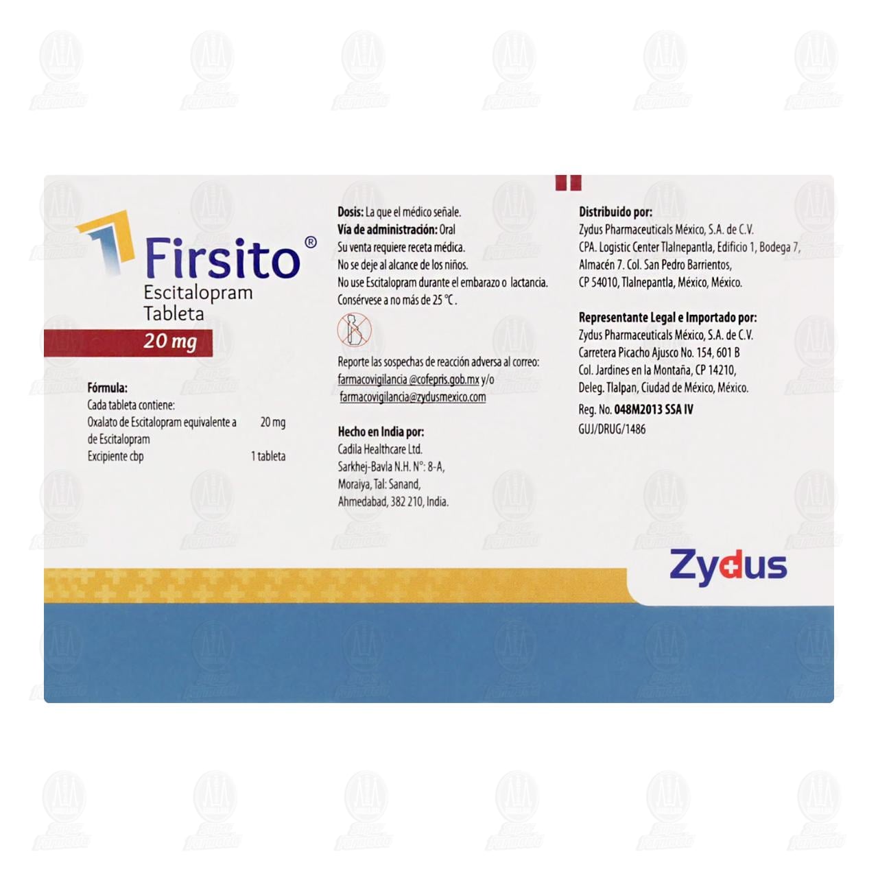 Firsito 20 mg, 14 Tabletas. image number 2