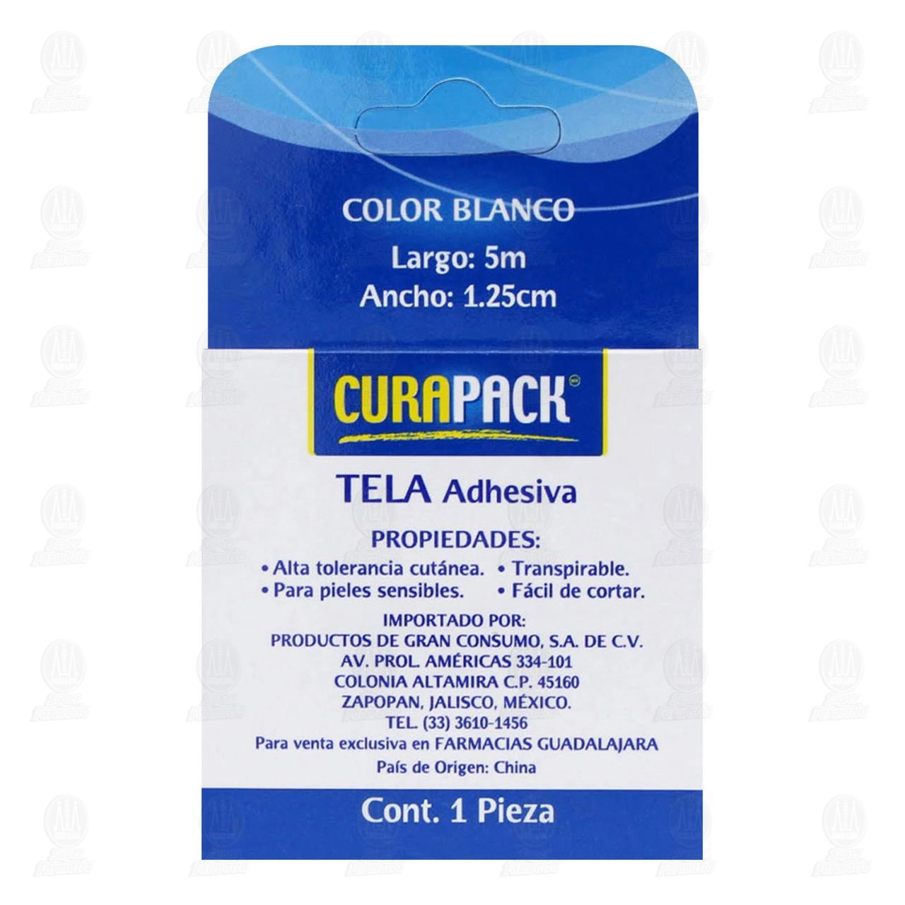 Tela Adhesiva Curapack Color Blanco 1.25cm x 5m, 1 pz. image number 2