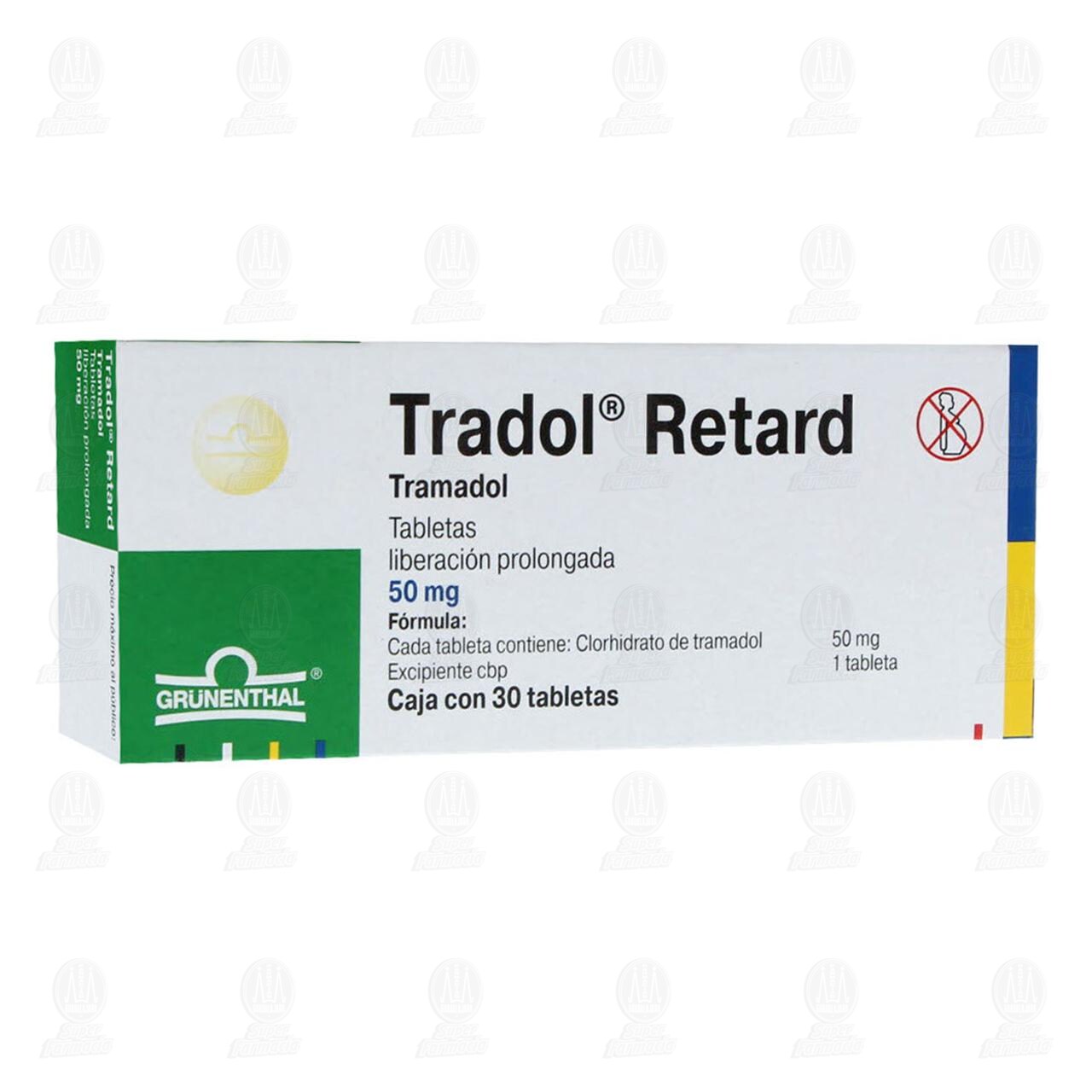 Tradol Retard 50 mg, 30 Tabletas. image number 0