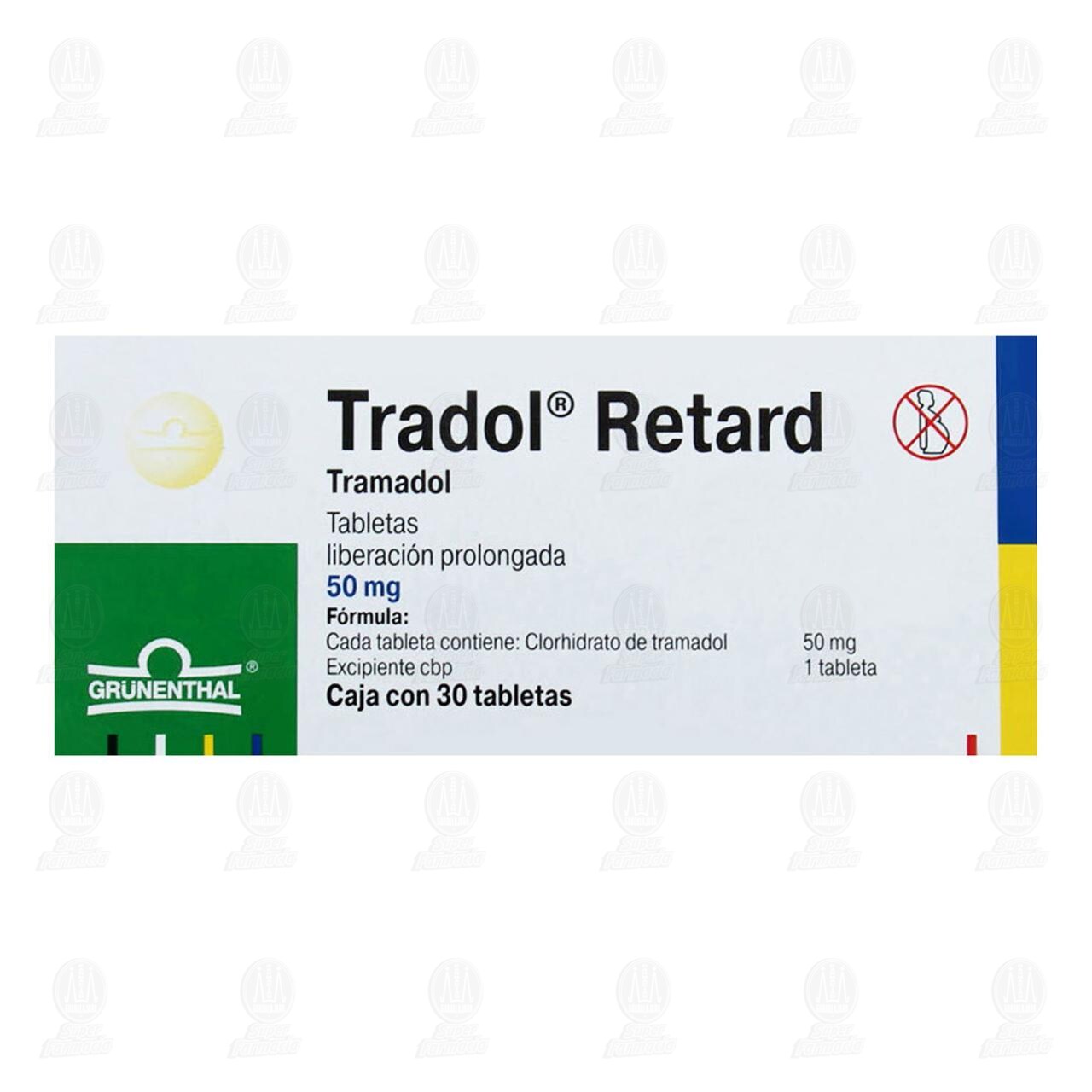 Tradol Retard 50 mg, 30 Tabletas. image number 1