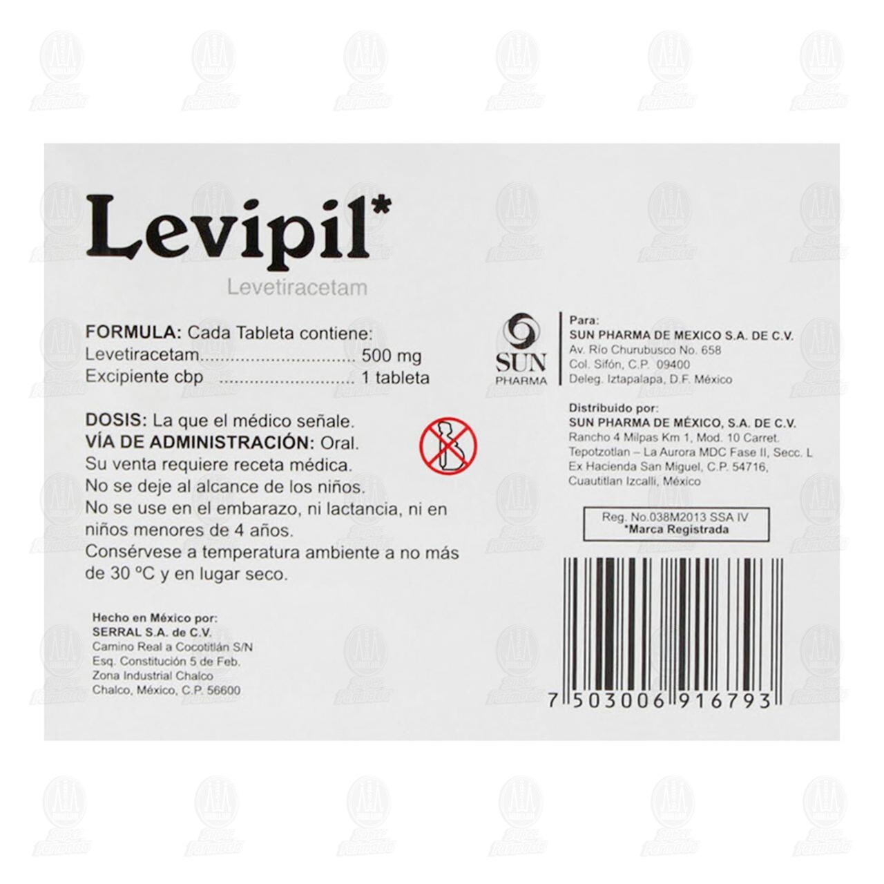 Levipil 500 mg, 30 Tabletas. image number 2