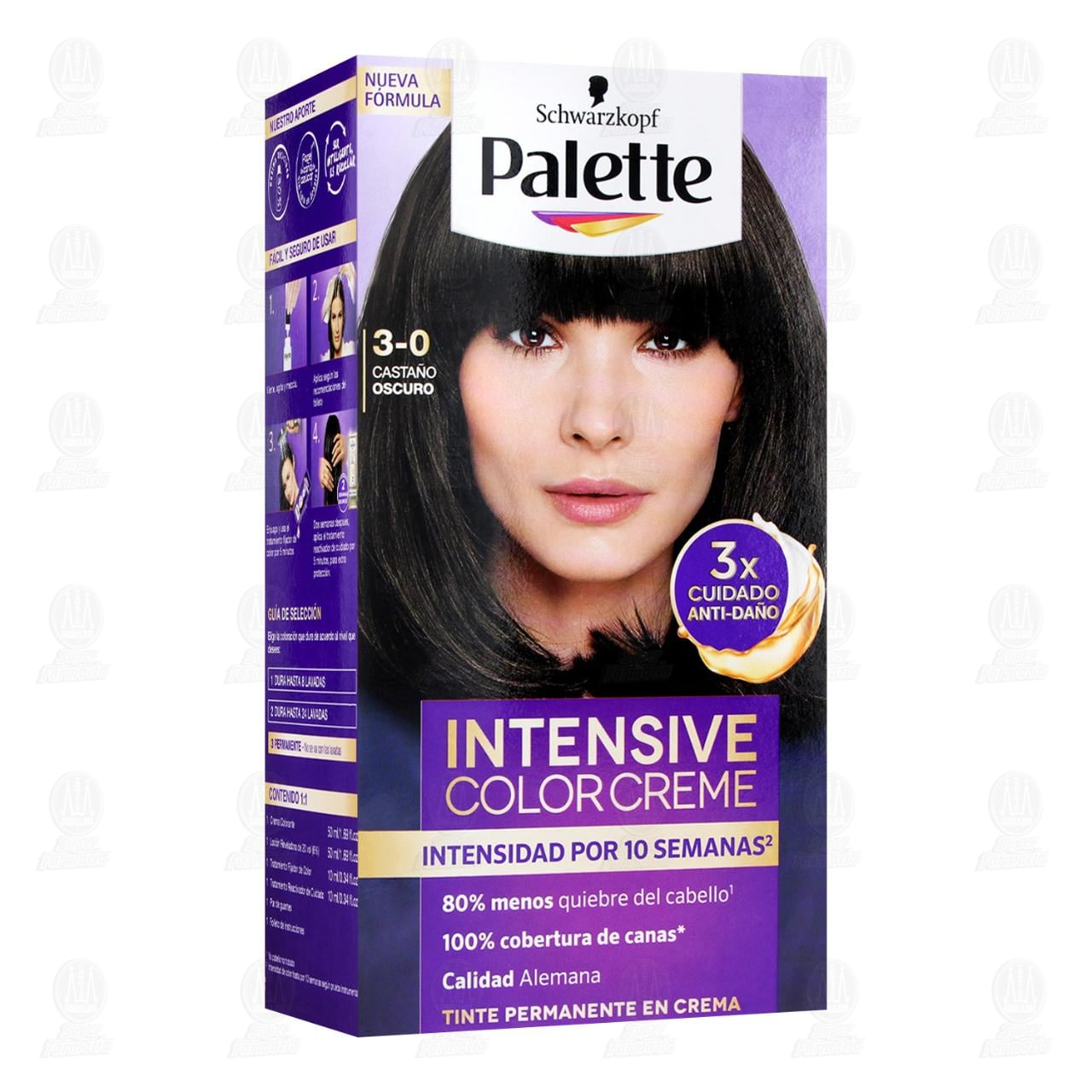 Imagen para Tinte Palette Intensive Color Creme Castaño Oscuro (3-0), 1 pz.