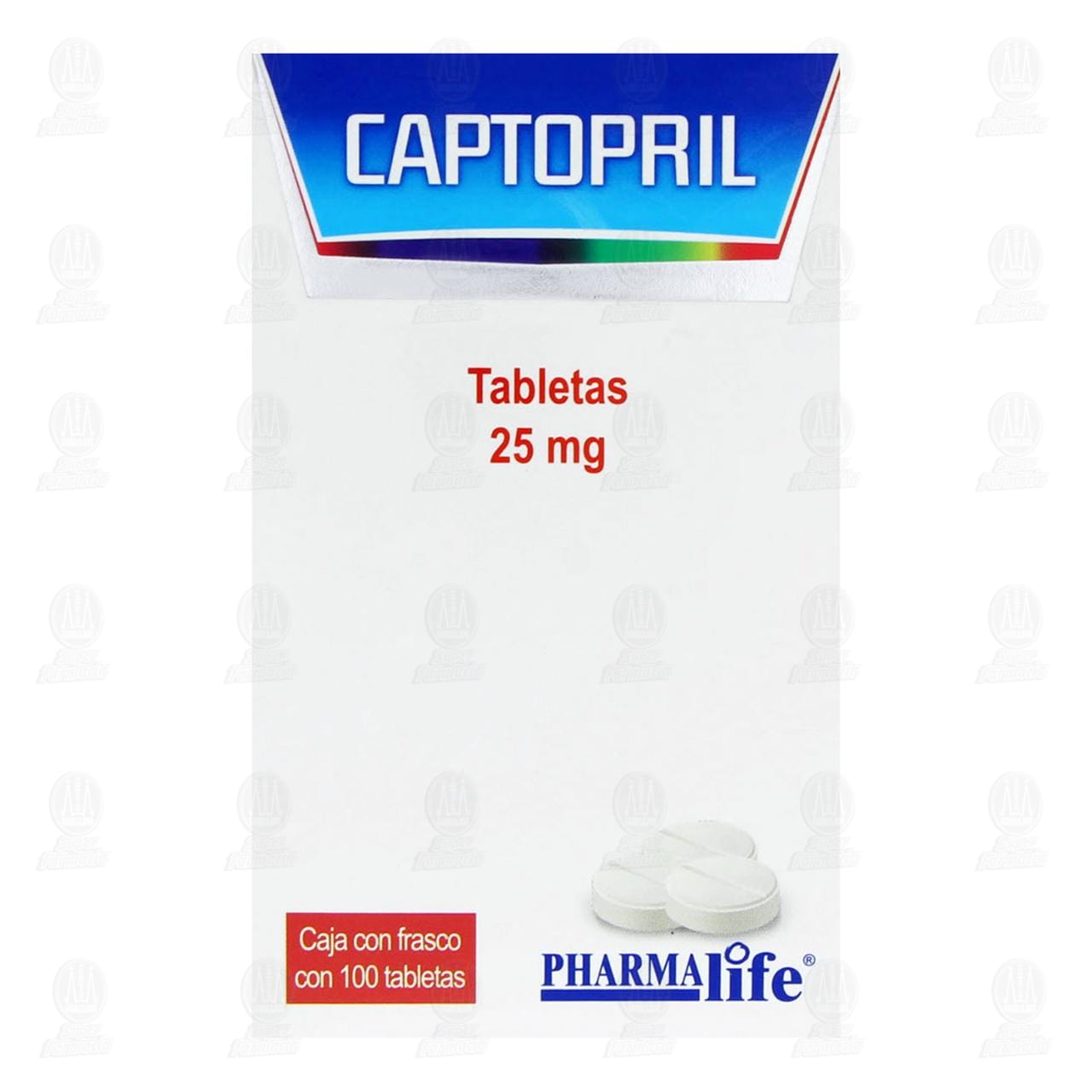 Captopril 25 mg, 100 Tabletas Pharmalife. image number 1