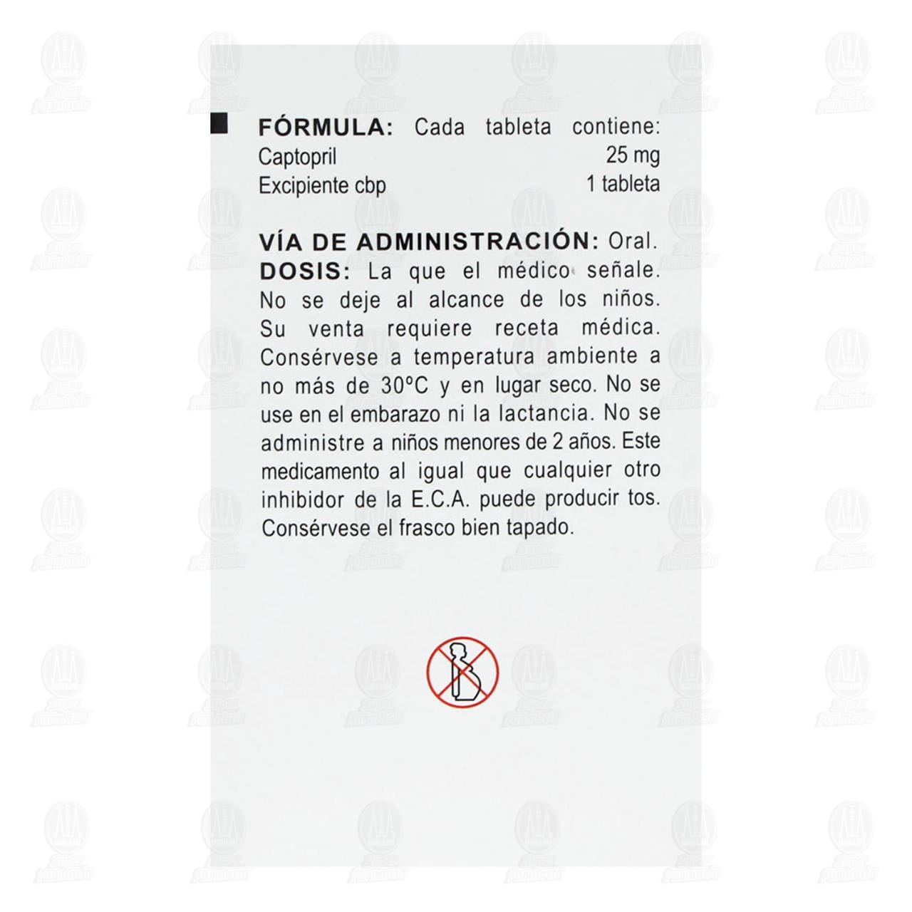 Captopril 25 mg, 100 Tabletas Pharmalife. image number 2