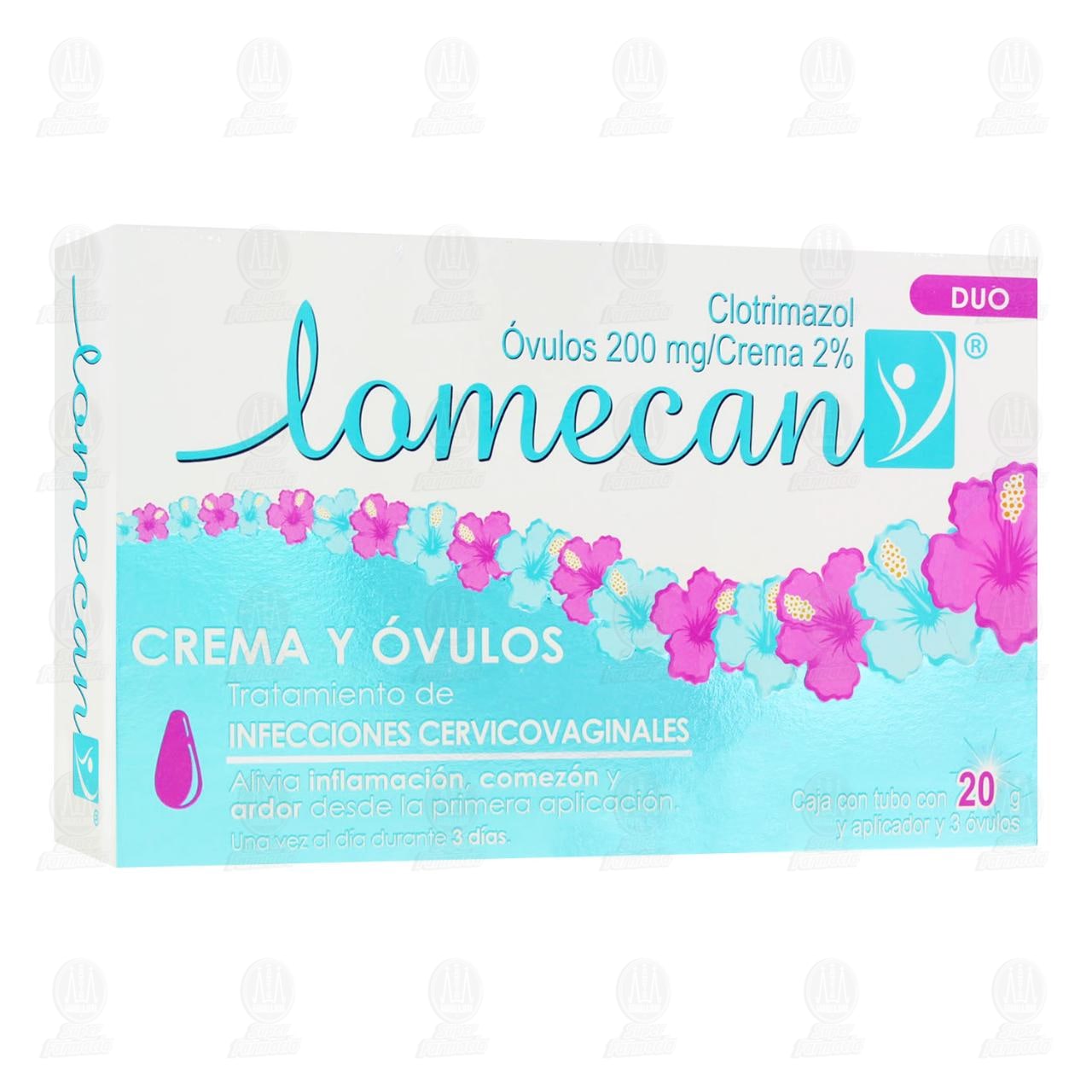 Lomecan Duo 3 Óvulos Crema 2%, 200mg.