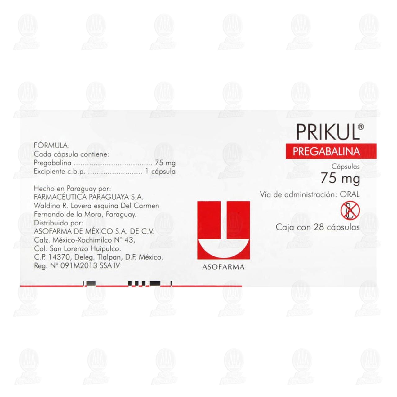 Prikul 75 mg, 28 C&aacute;psulas. image number 2