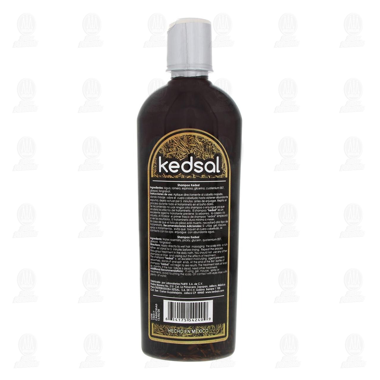 Shampoo Kedsal Auxiliar en la Ca&iacute;da del Cabello 100% Natural, 400 ml. image number 2
