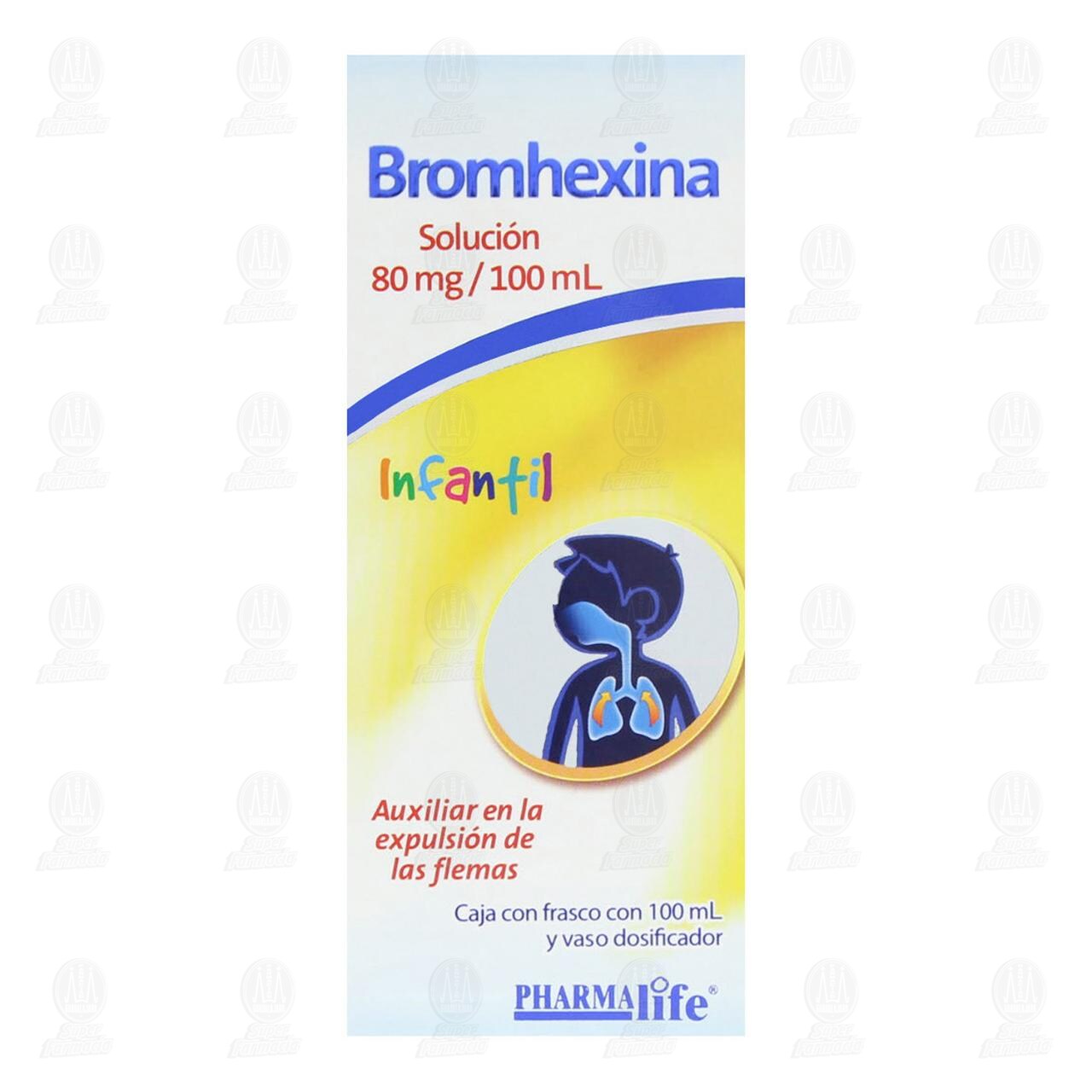 Bromhexina Soluci&oacute;n Infantil 80 mg, 100 ml Pharmalife. image number 1
