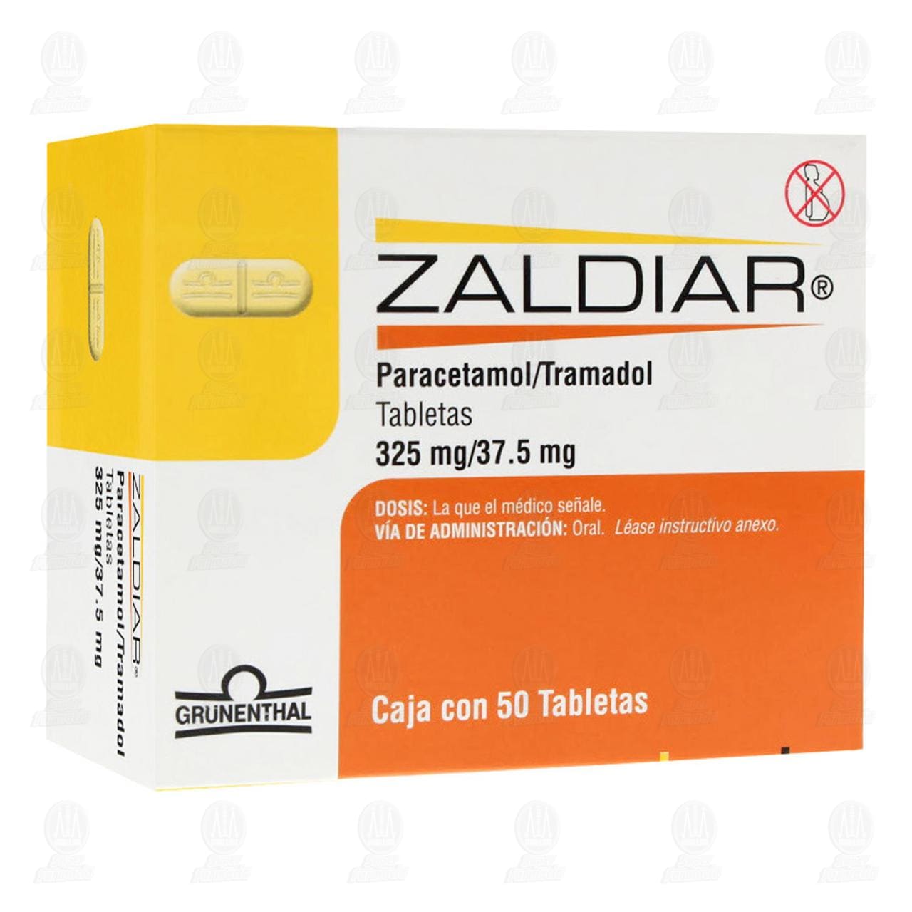 Zaldiar 325mg/37.5mg, 50 Tabletas.