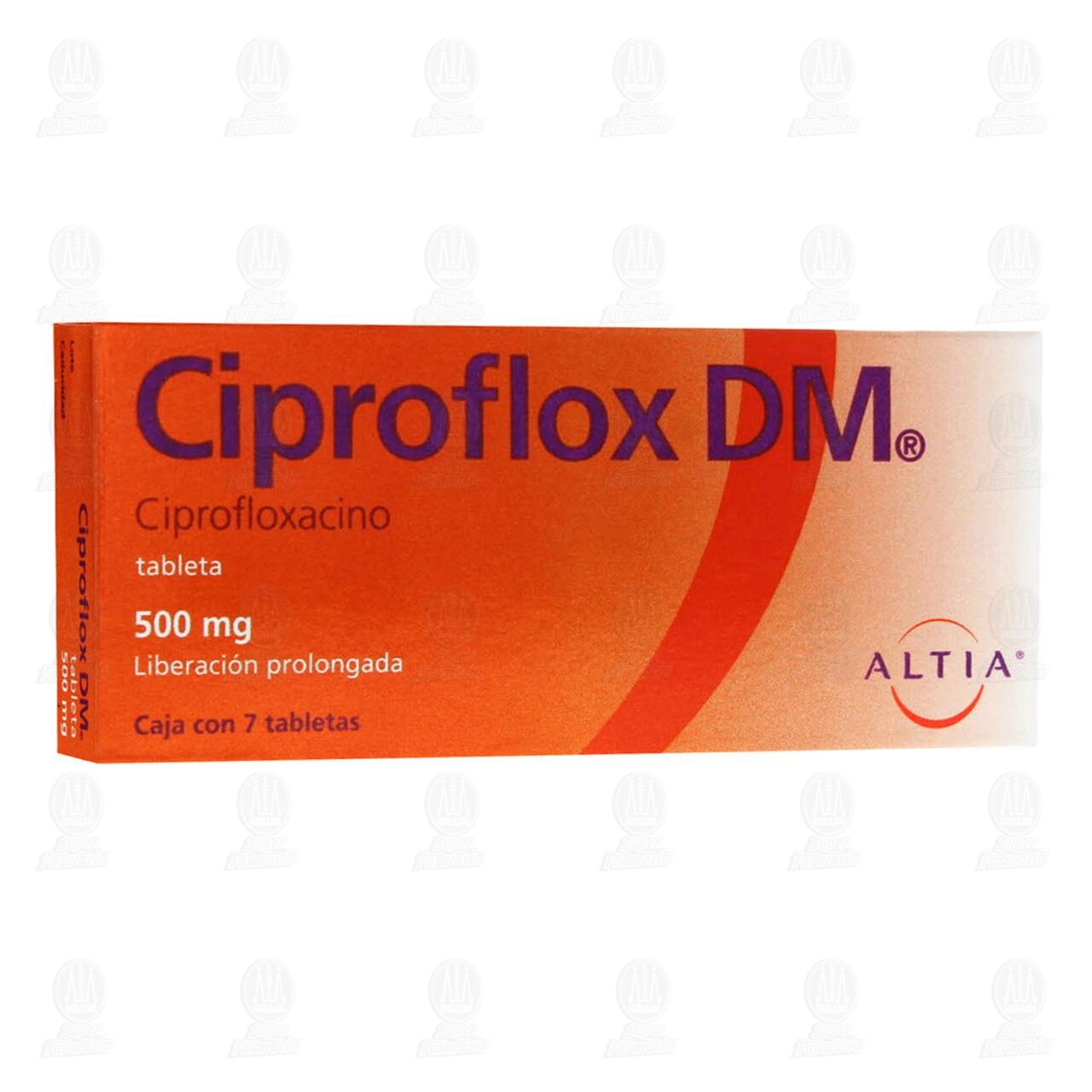Ciproflox DM 500 mg, 7 Tabletas. image number 0
