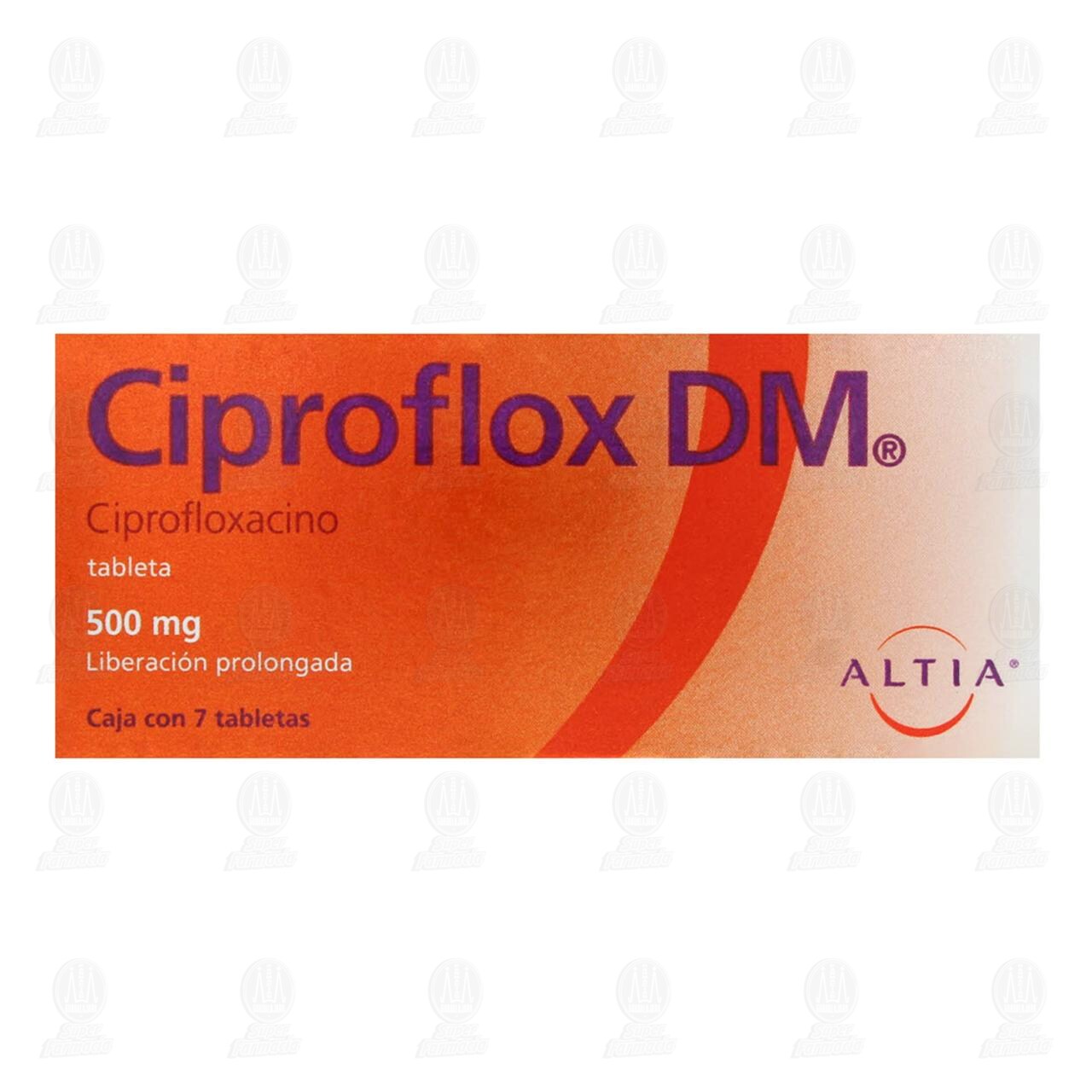 Ciproflox DM 500 mg, 7 Tabletas. image number 1