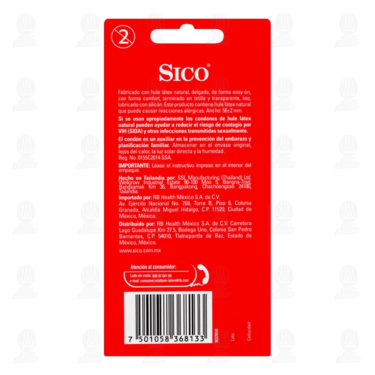 Sico Sensitive Cartera, 9 Condones de L&aacute;tex. image number 1