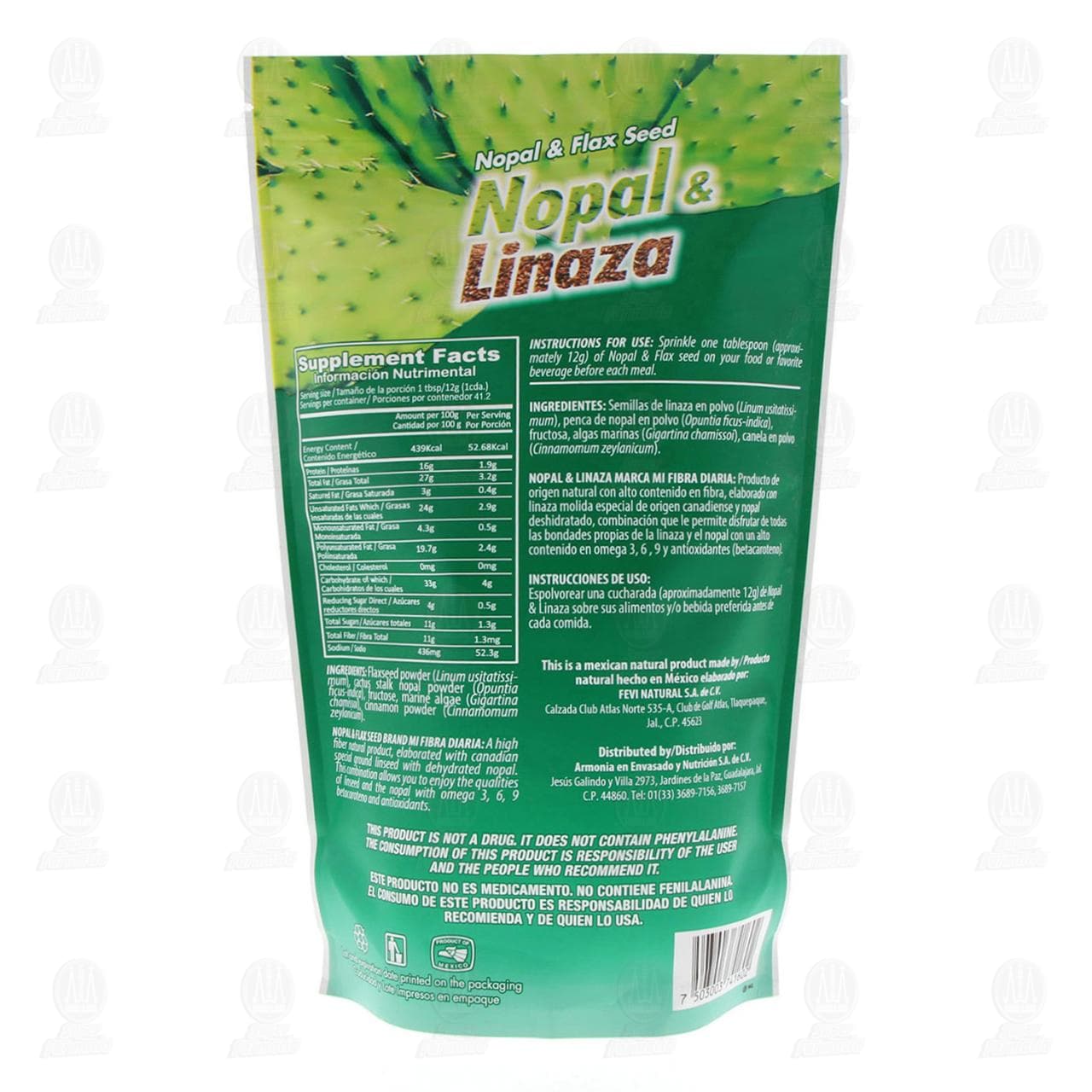 Mi Fibra Diaria Nopal & Linaza, 500 gr. image number 1