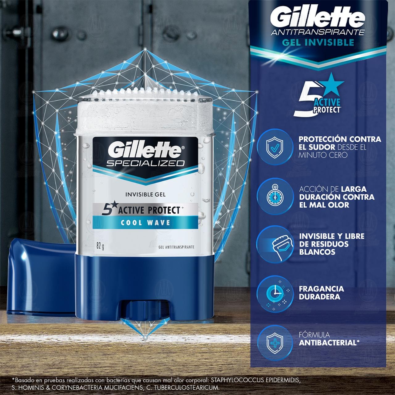 Antitranspirante Gillette Clear Cool Wave en Gel, 82 gr. image number 2