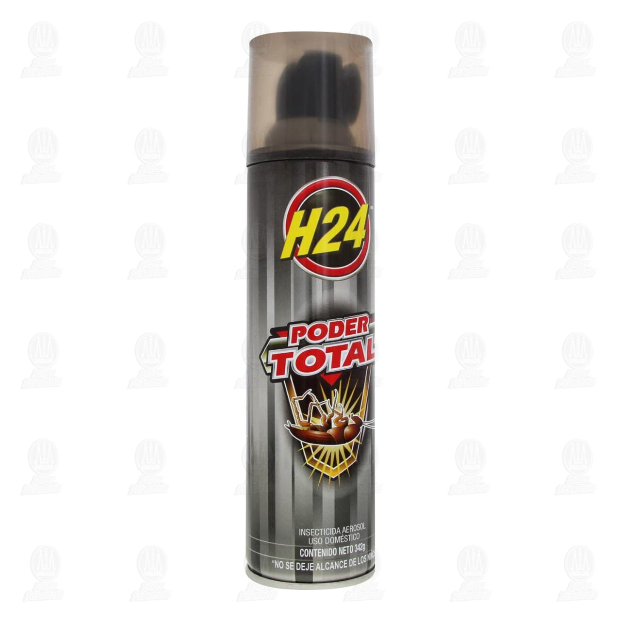 Imagen para Insecticida Poder Total H24 en aerosol para uso doméstico y parches repelentes de mosquitos de regalo. Envase de 489 mililitros (Insecticida H24 Poder total) y 12 parches H24 repelentes de mosquitos c