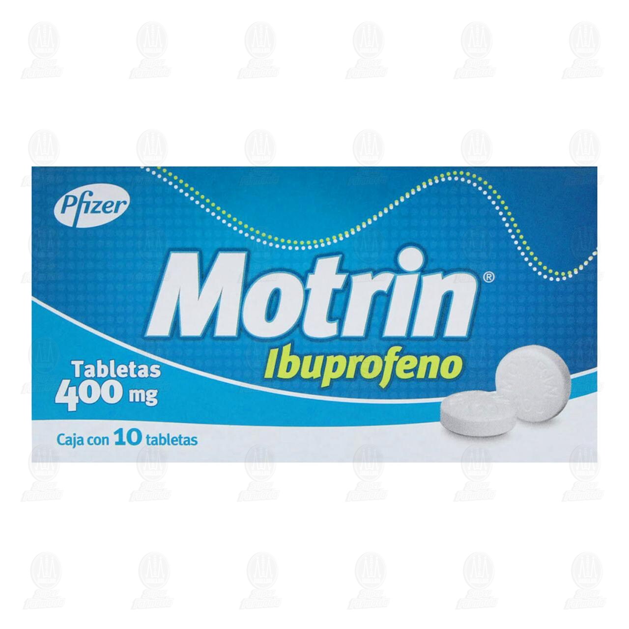 Motrin 400 mg, 10 Tabletas. image number 1