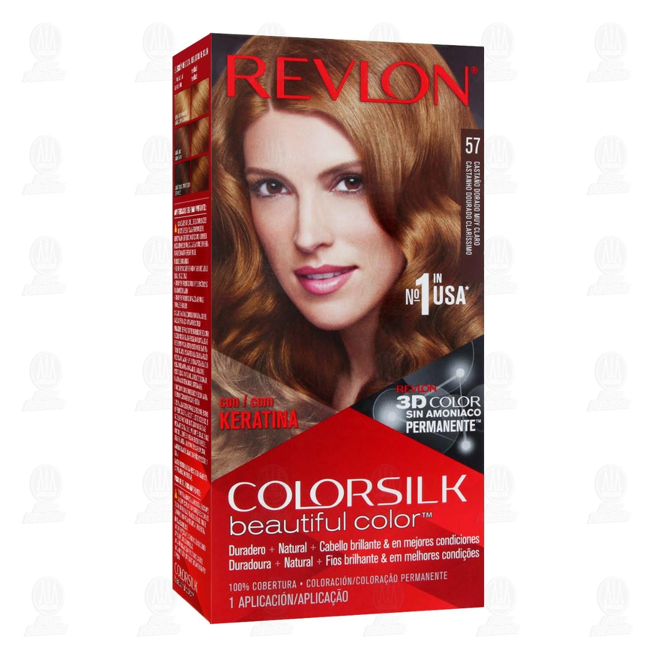Tinte Revlon ColorSilk Beautiful Color Casta&ntilde;o Dorado Muy Claro (57), 1 pz.