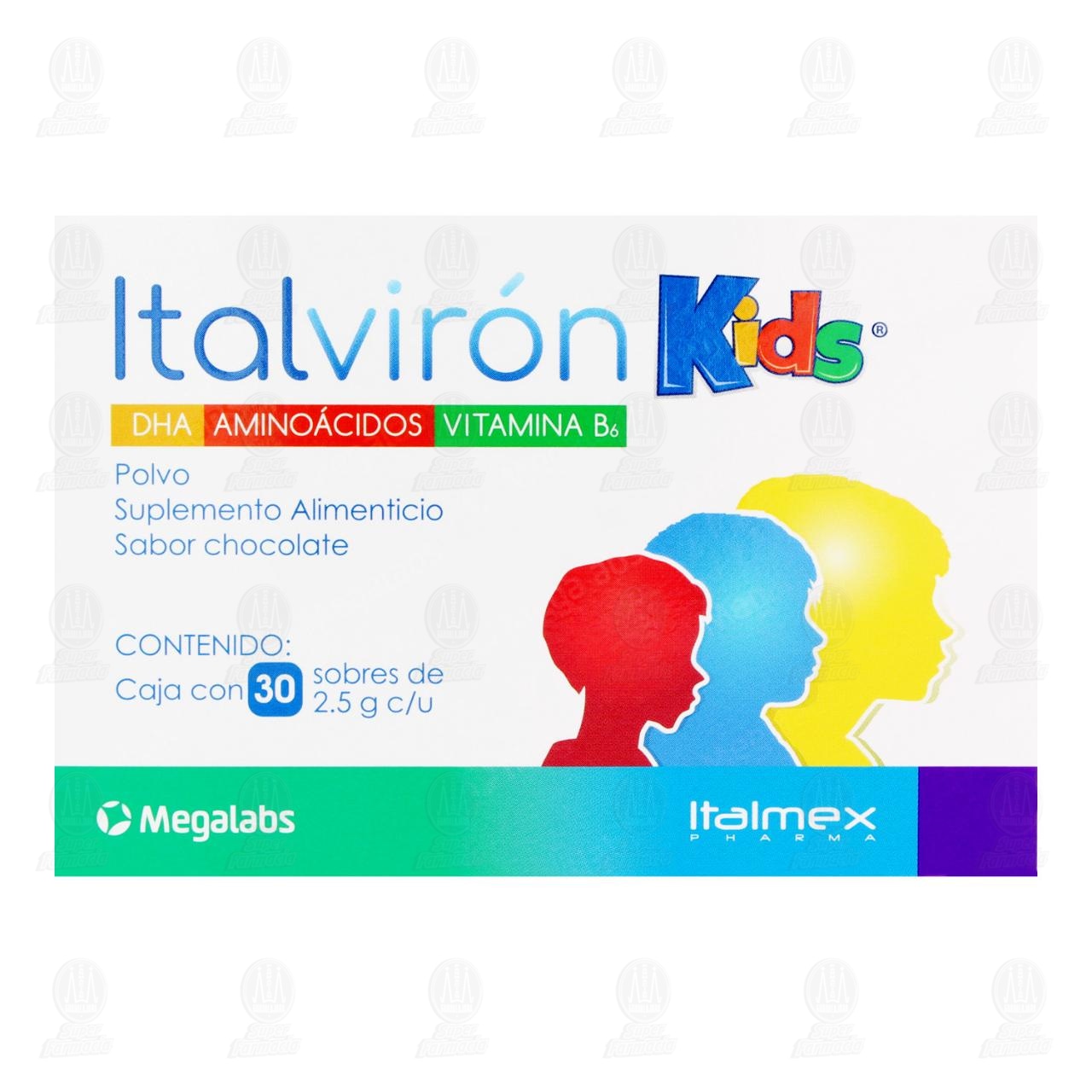 Italvir&oacute;n Kids Polvo Sabor Chocolate, 30 Sobres con 2.5 gr c/u. image number 1