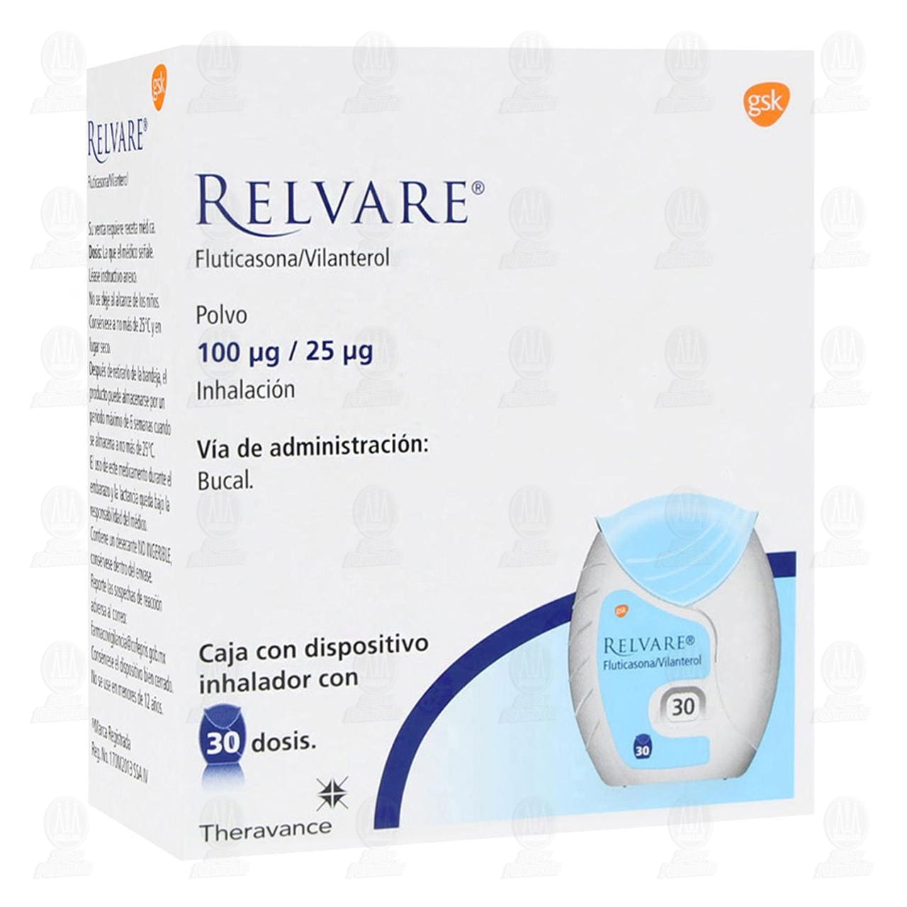 Relvare Polvo para Inhalaci&oacute;n 100mcg/25mcg, 30 Dosis. image number 0