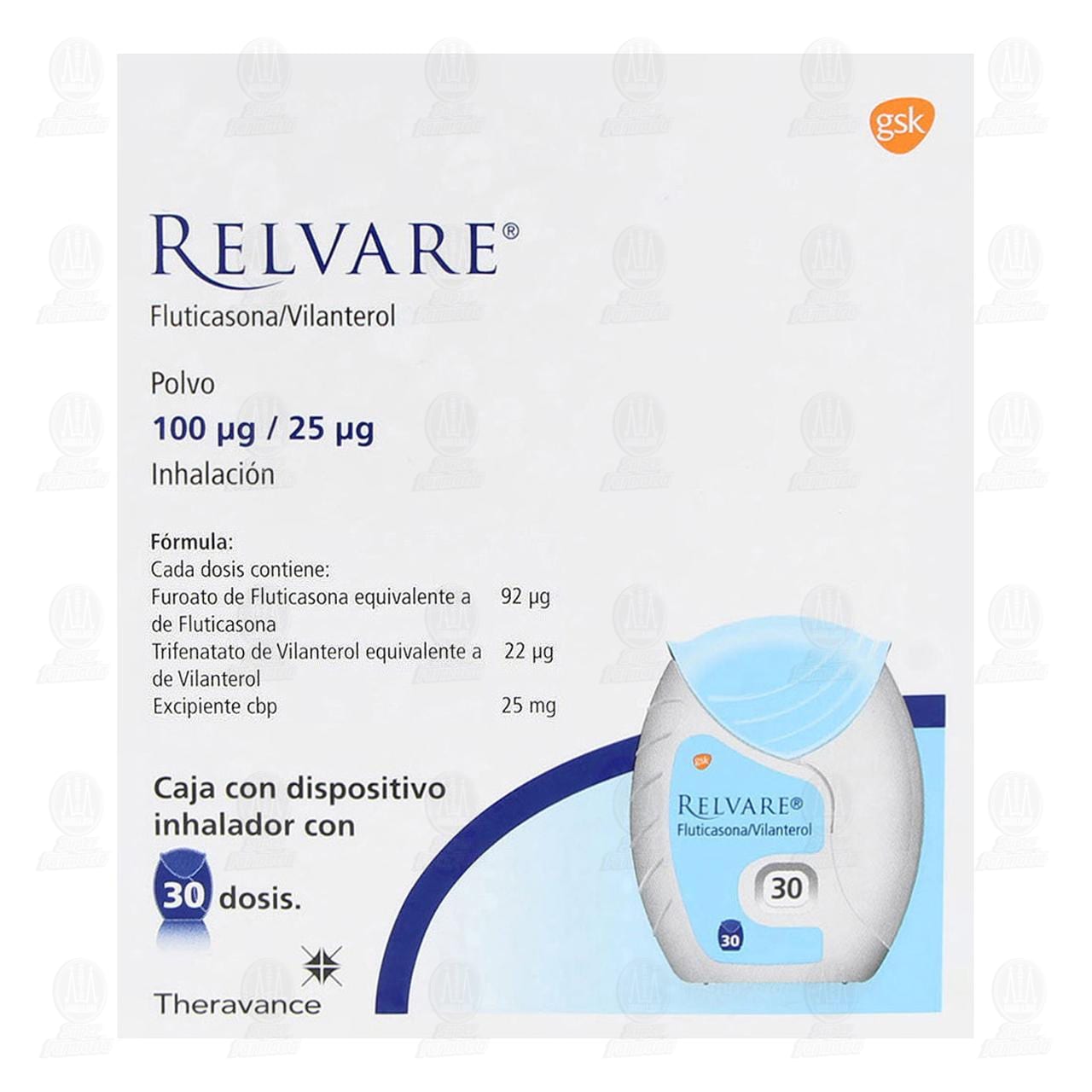 Relvare Polvo para Inhalaci&oacute;n 100mcg/25mcg, 30 Dosis. image number 2